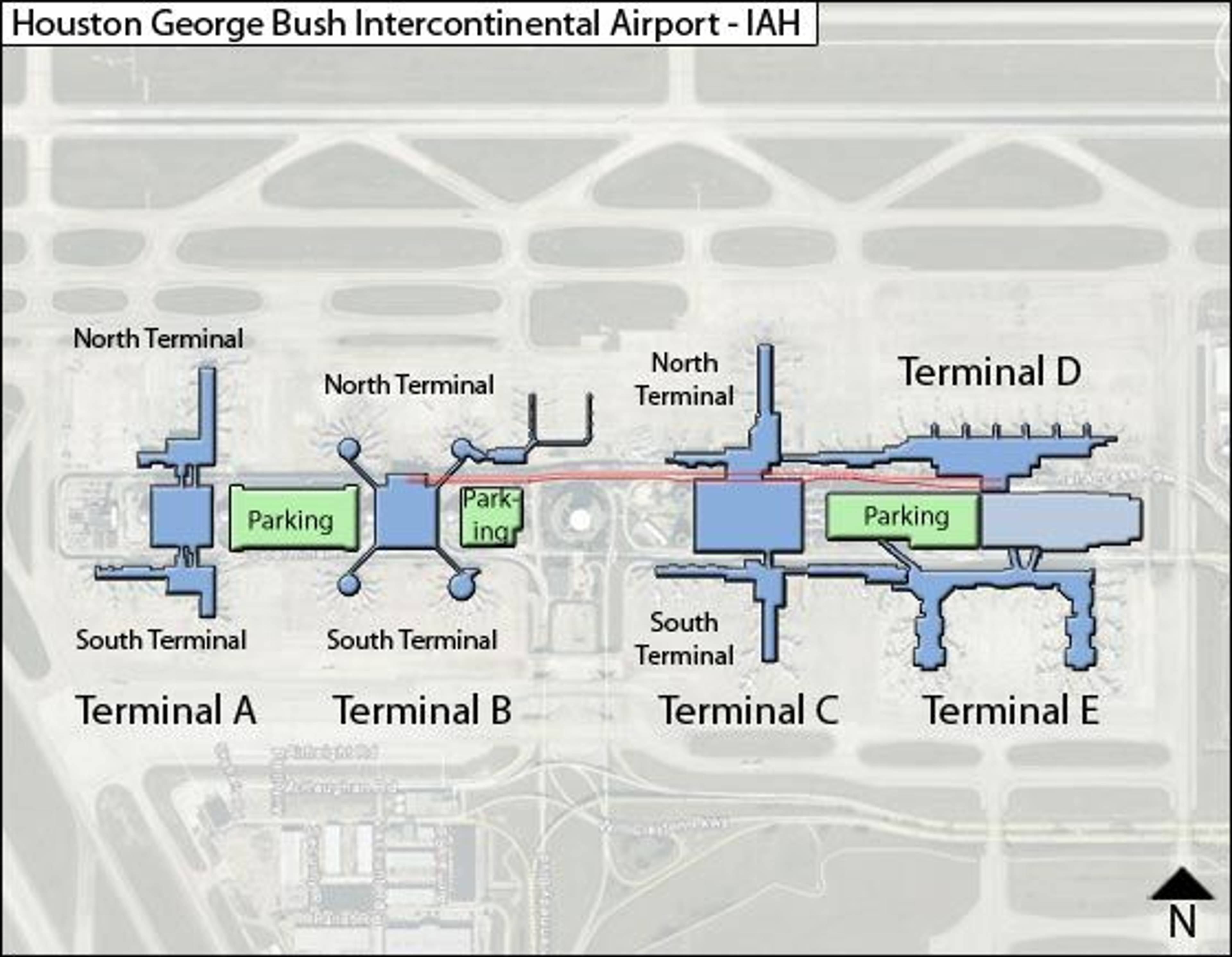 Houston Airport Overview Map