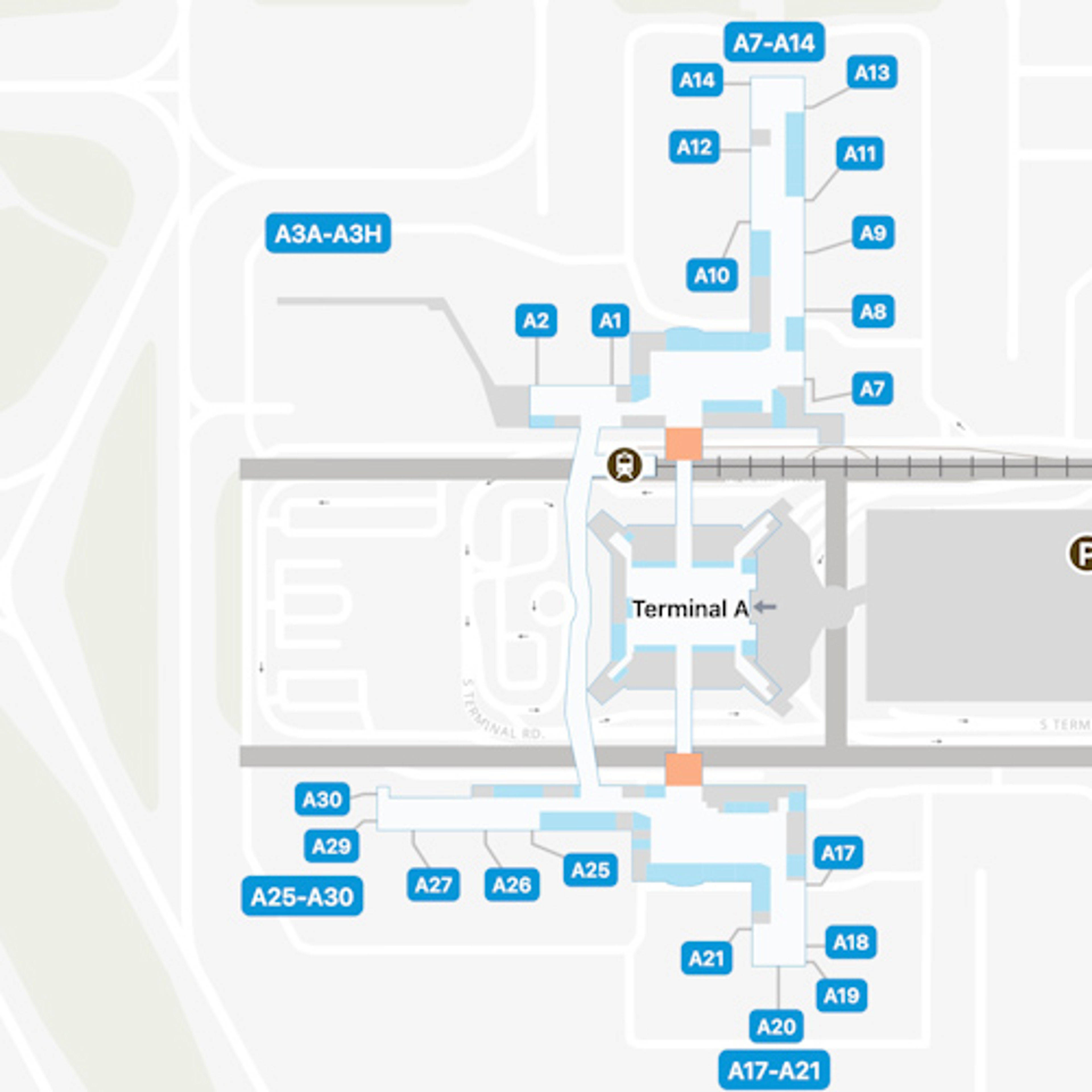 Houston Airport Terminal A Map