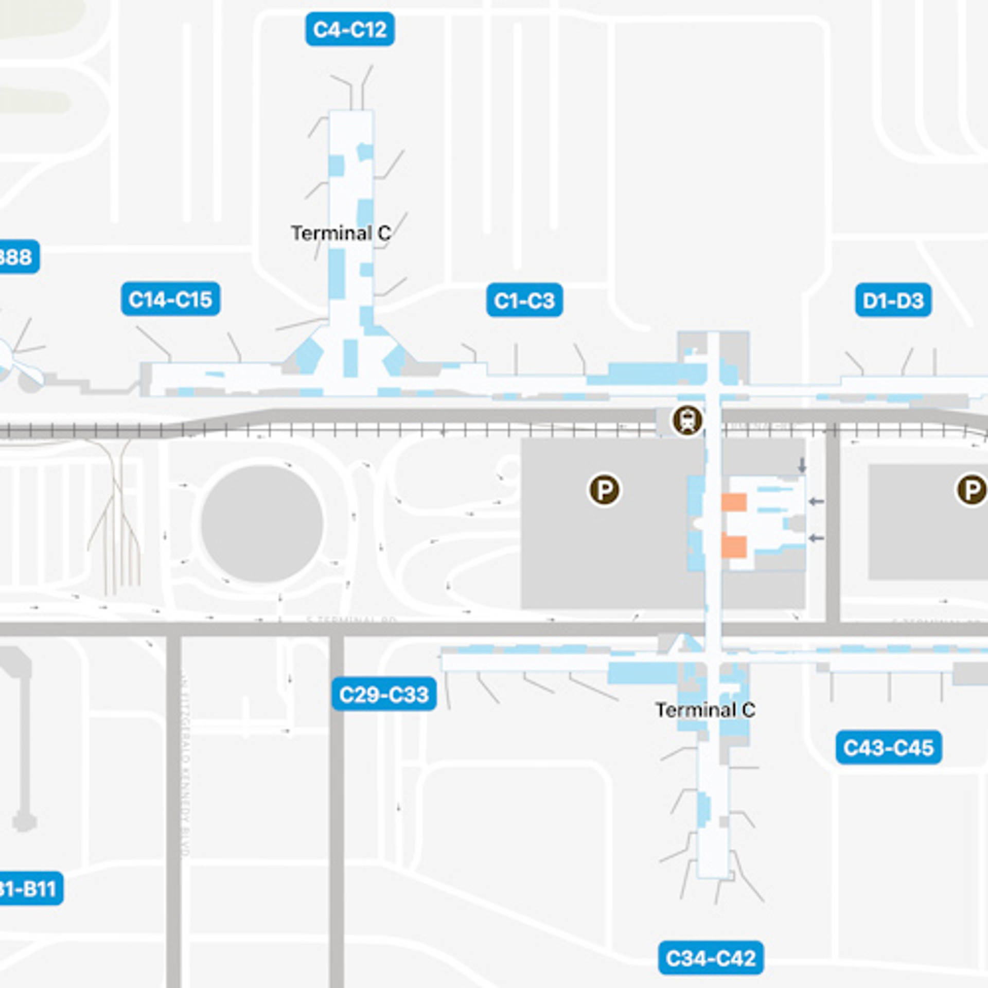 Houston Intercontinental Airport Map  IAH Terminal Guide