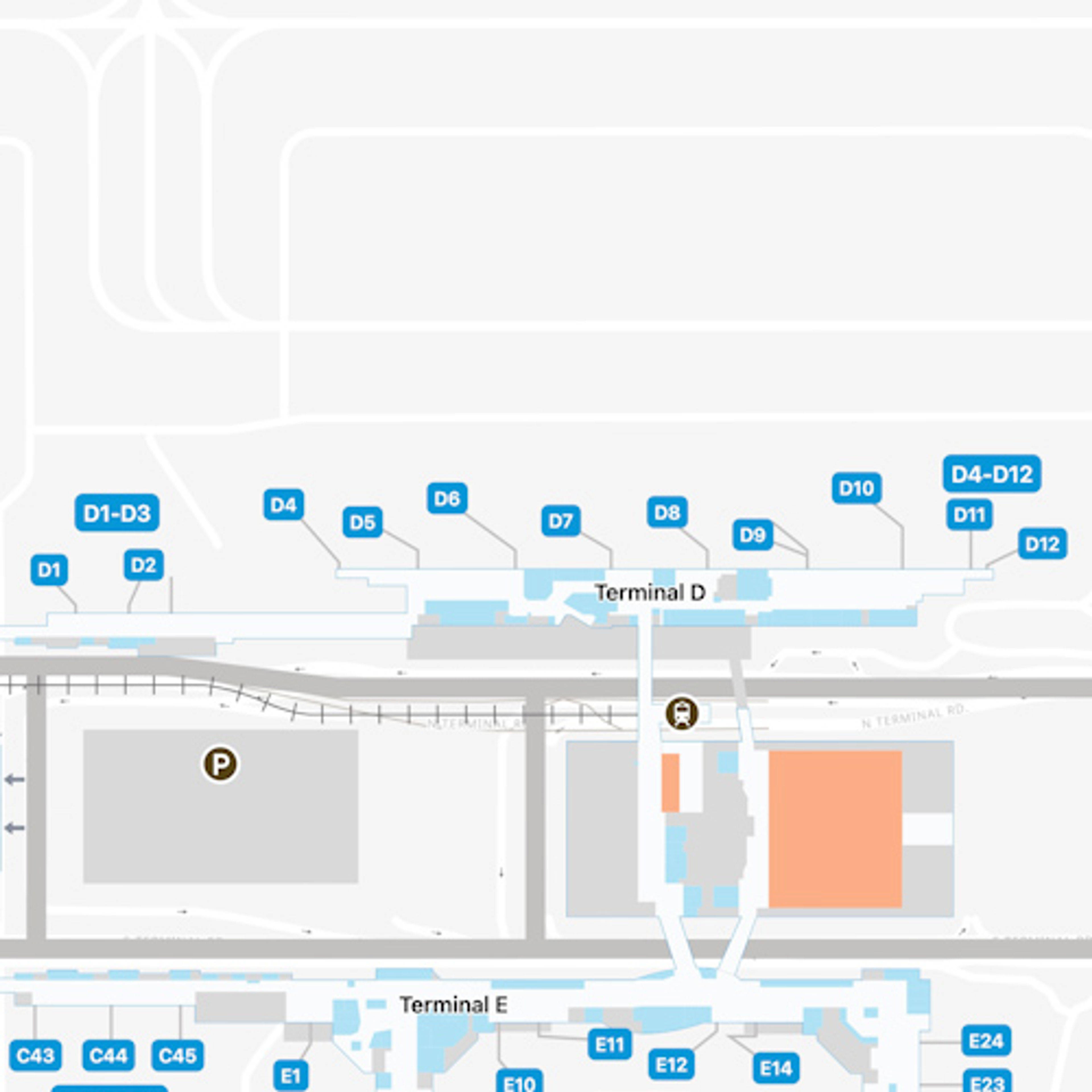 Houston Airport Terminal D Map
