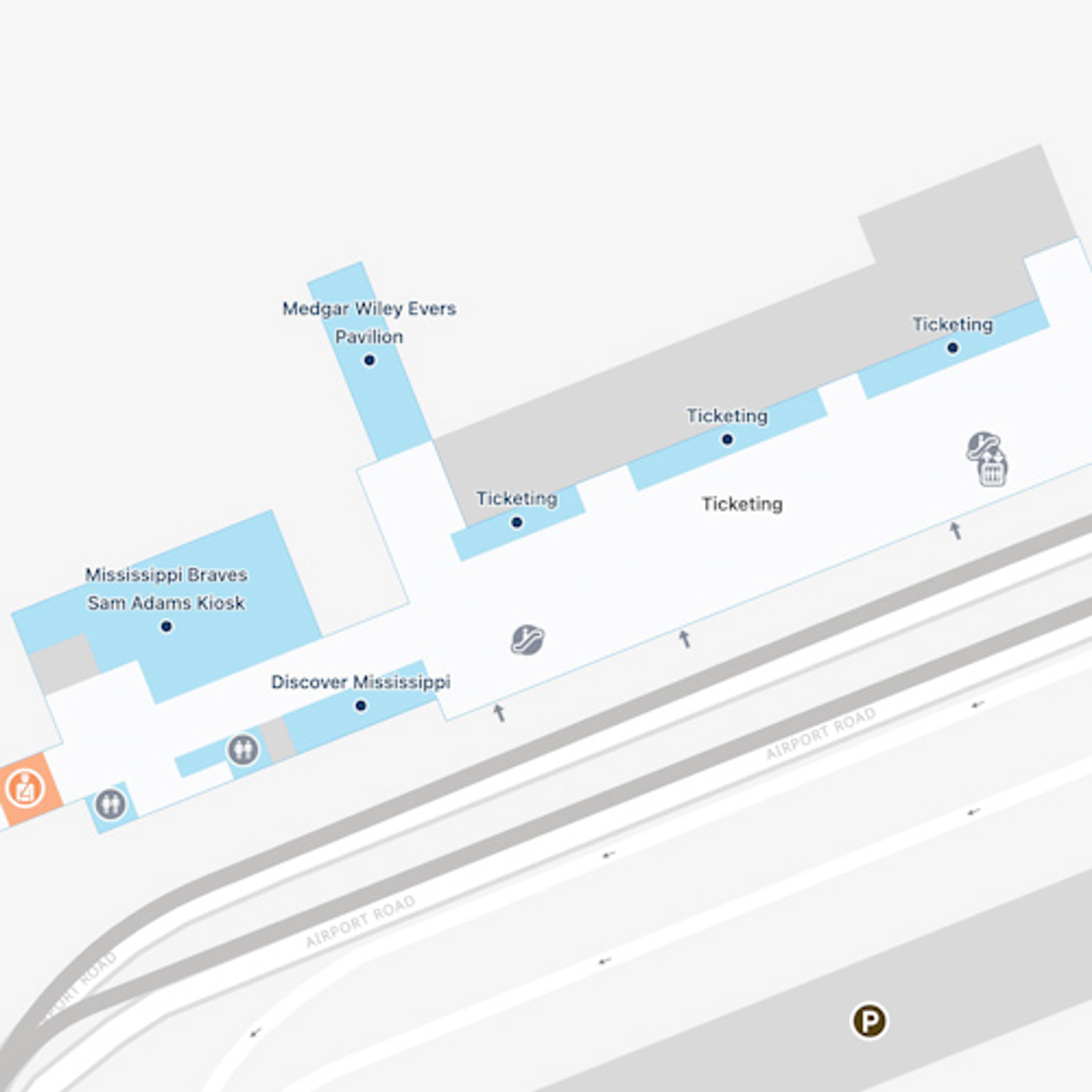 Flowood Airport Main Terminal Map