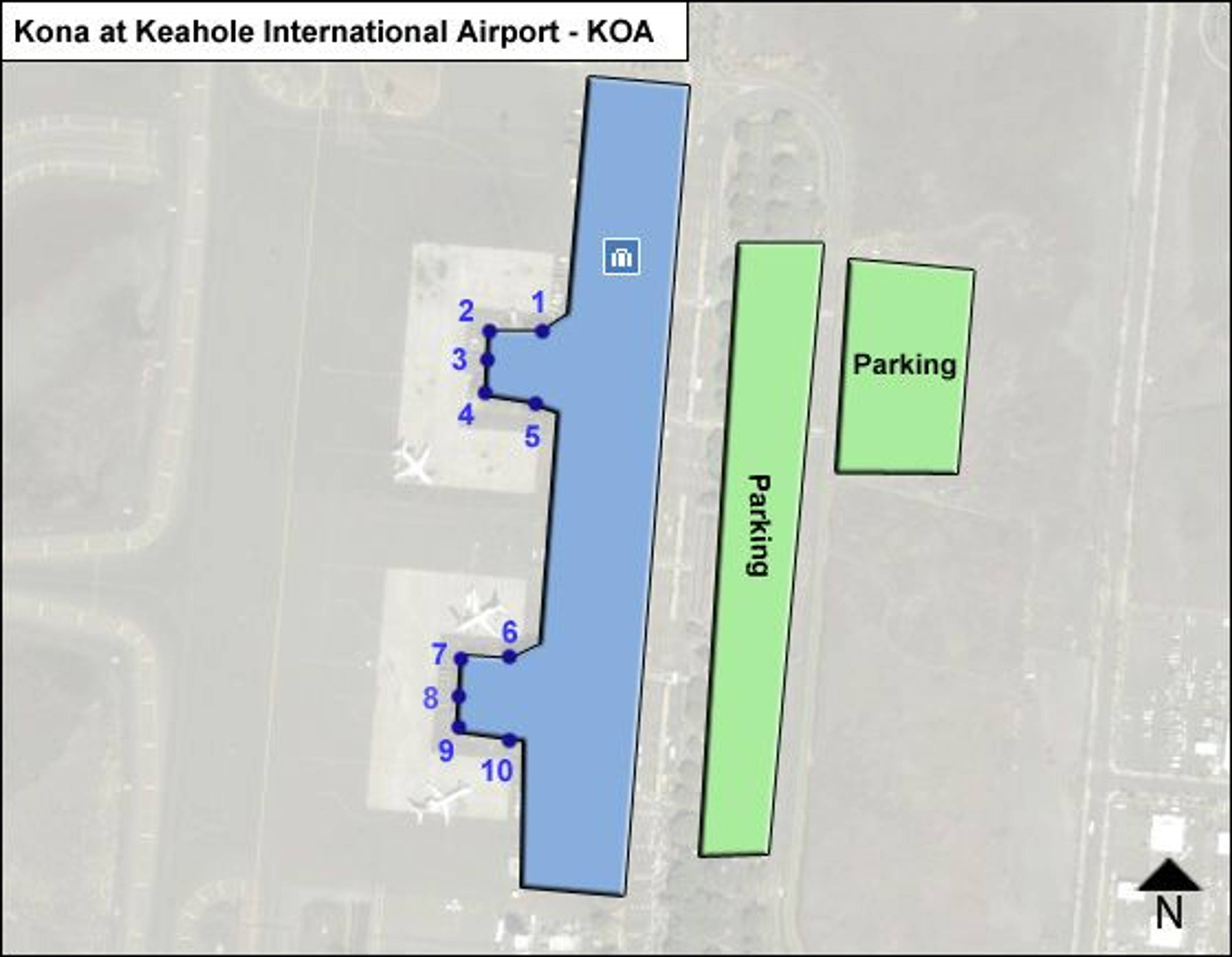 Kailua Kona Airport Overview Map