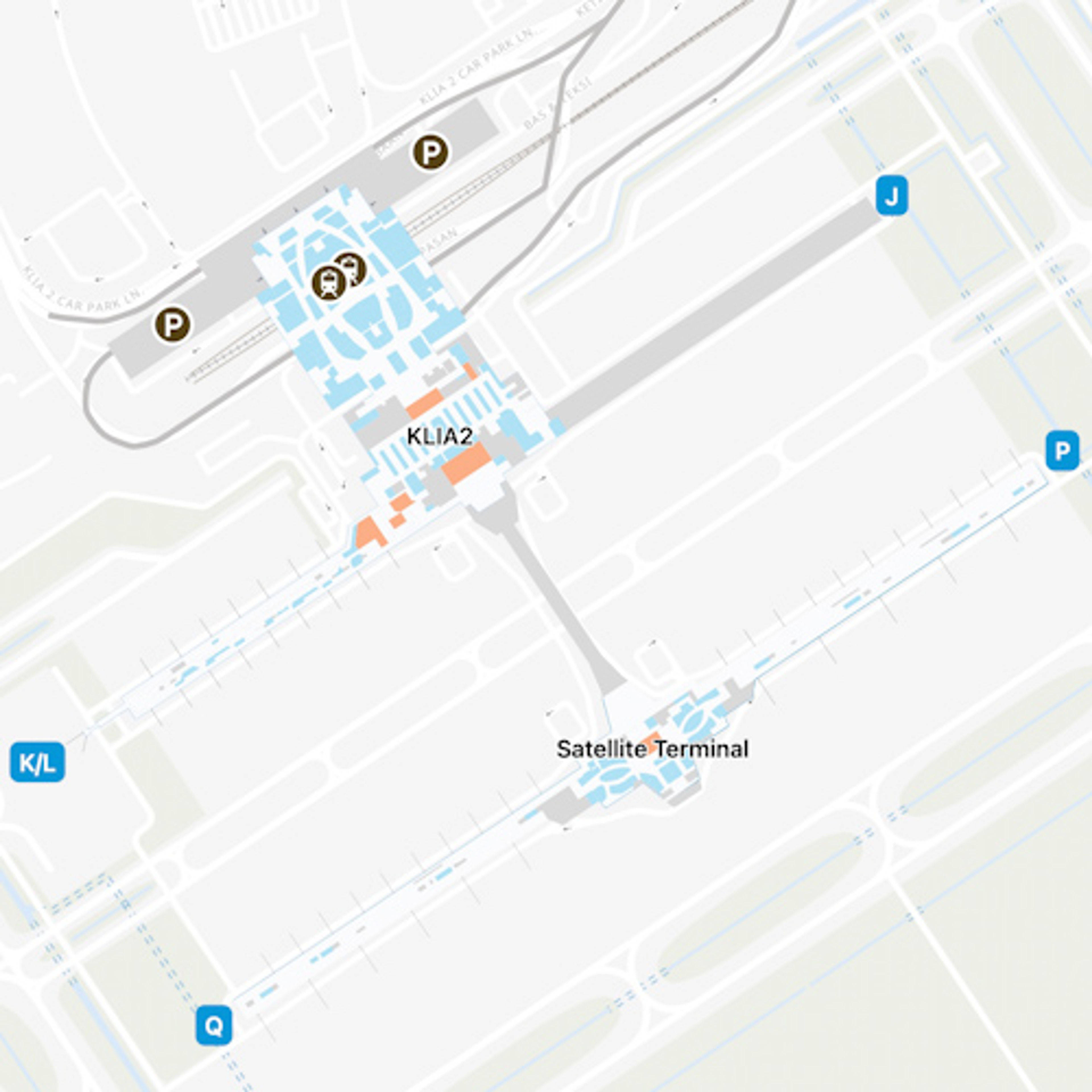 Kuala Lumpur Airport KUL Satellite Terminal Map   Kuala Lumpur KUL Low Cost Carrier Terminal 