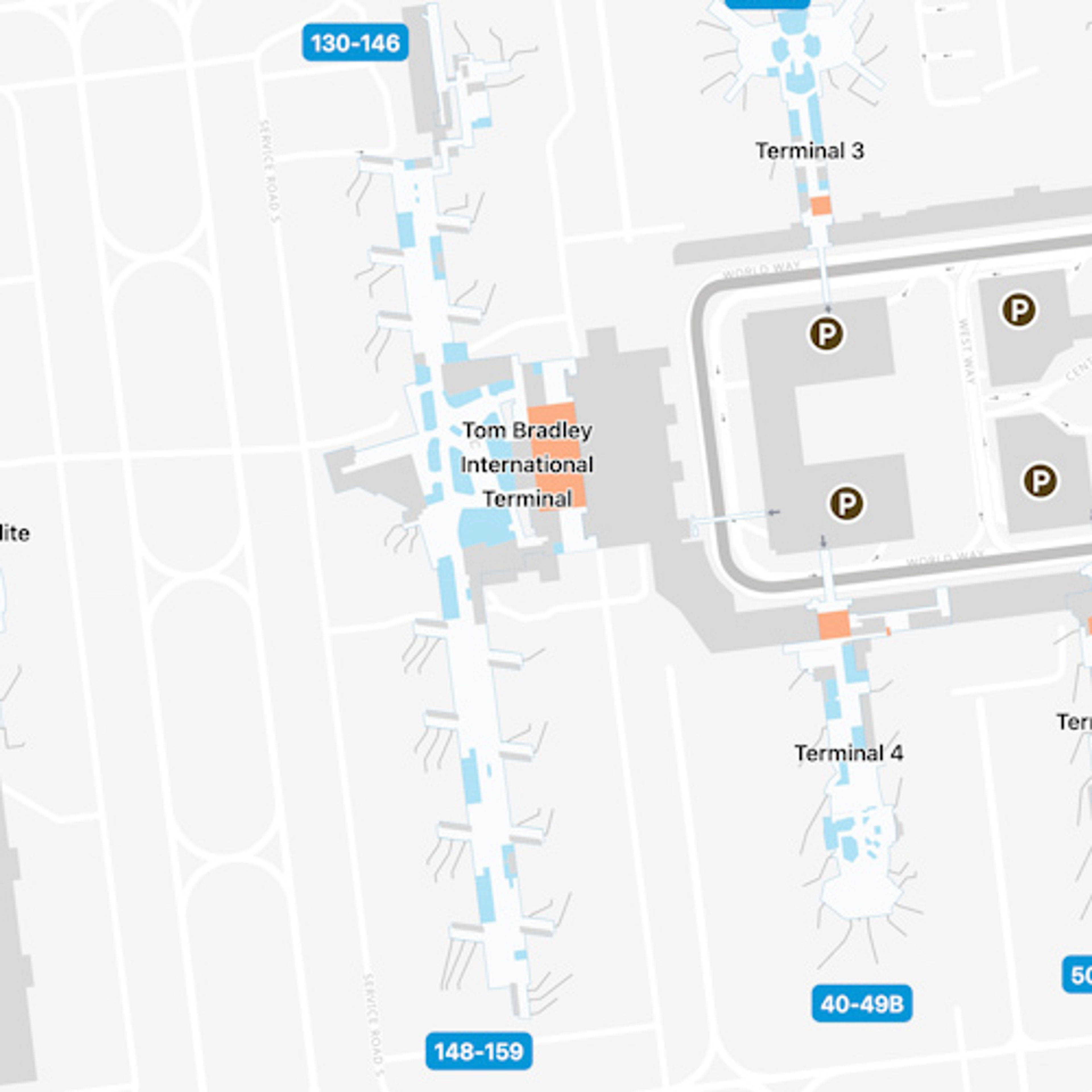 Los Angeles Airport Bradley International Map