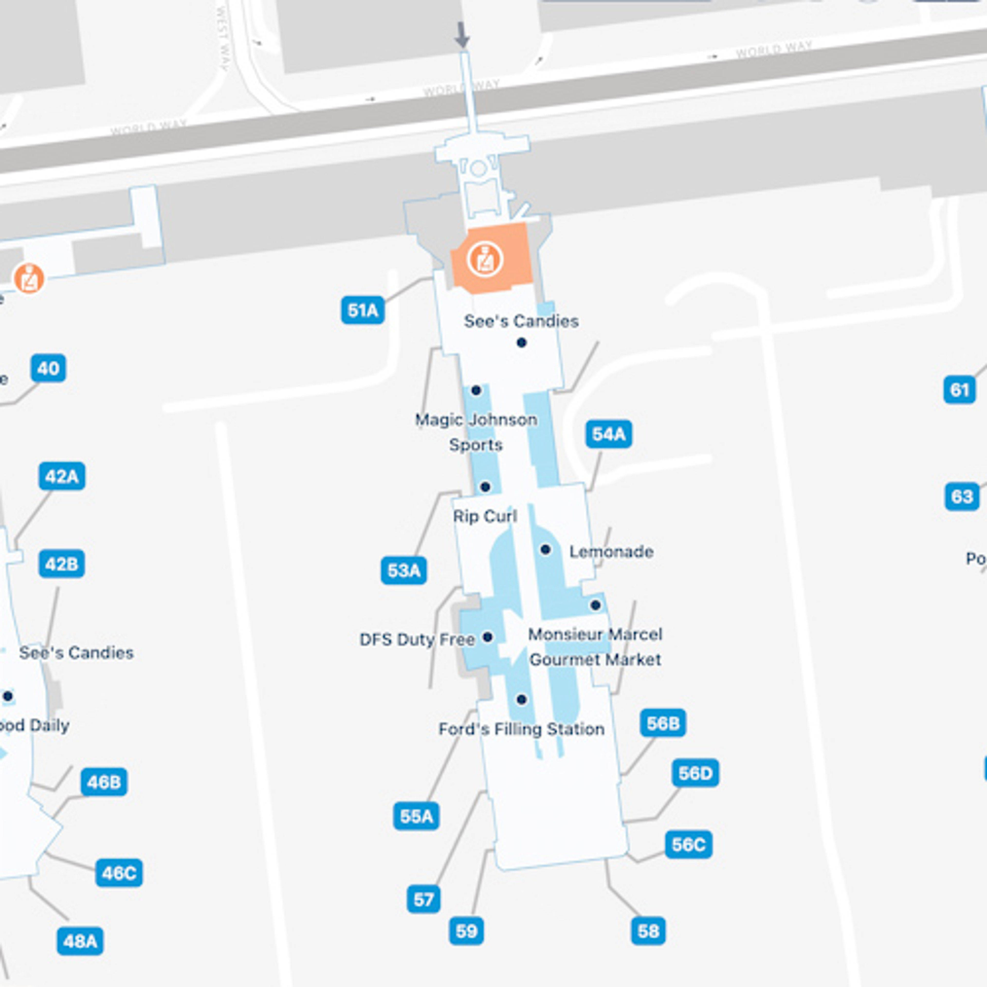 Los Angeles Airport Terminal 5 Map