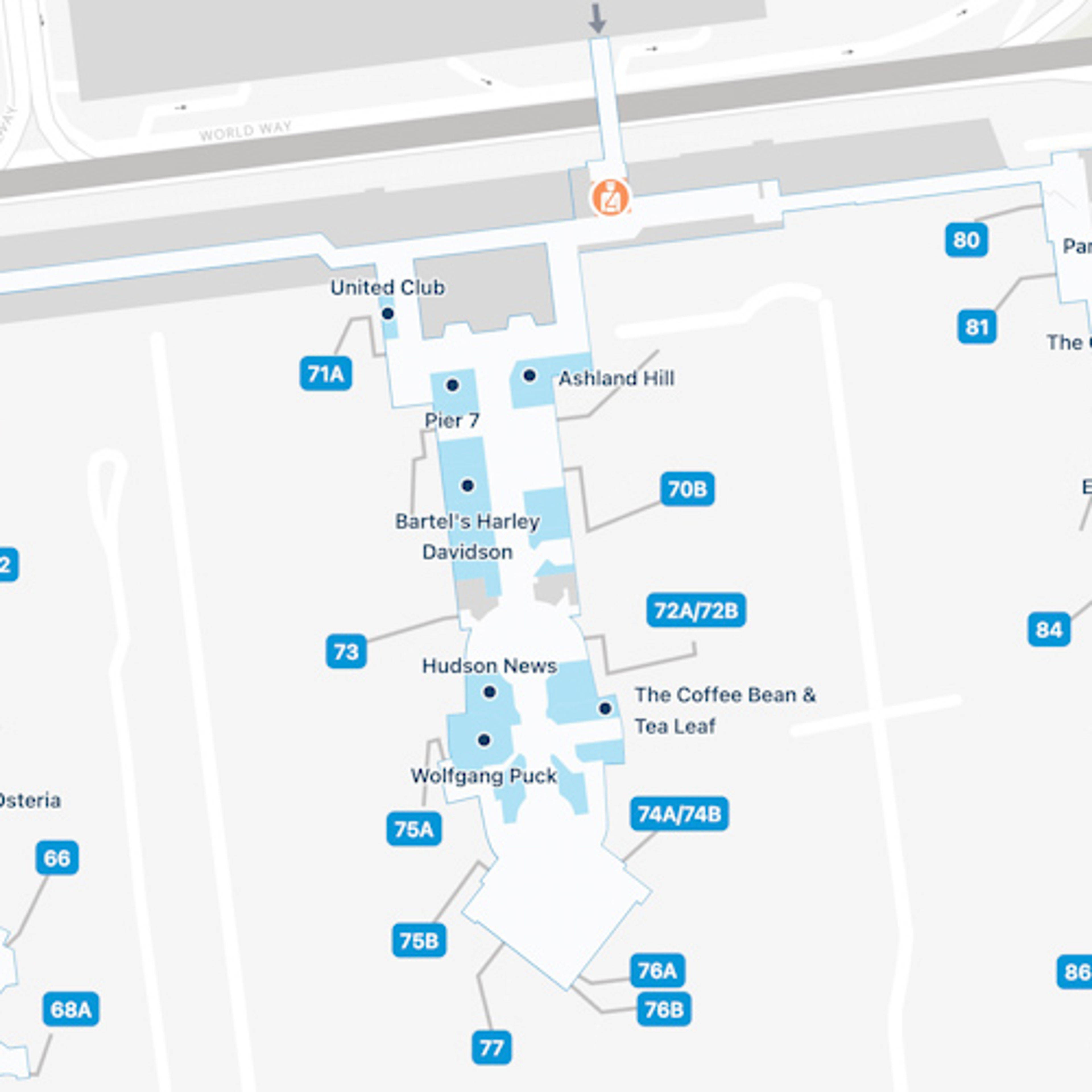 Los Angeles Airport LAX Terminal 7 Map