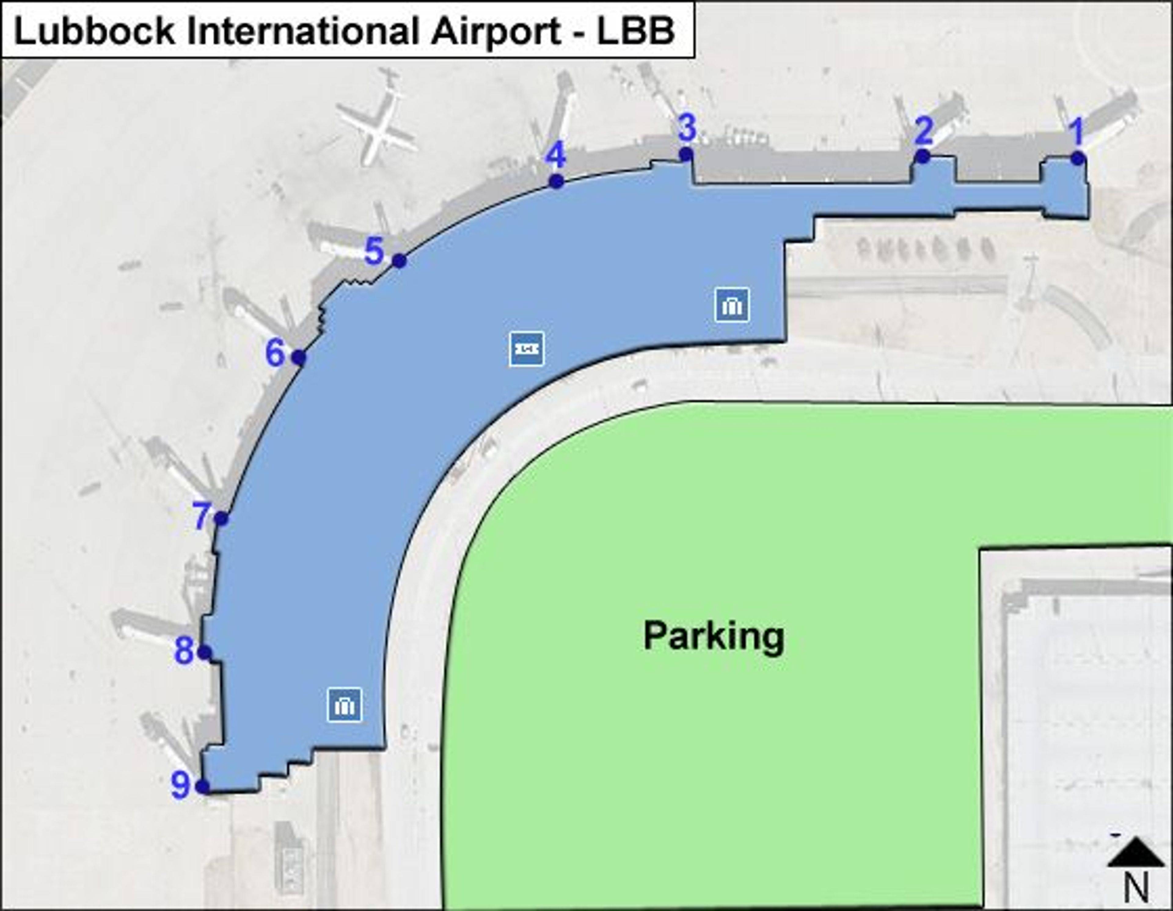 Lubbock Airport Main Terminal Map