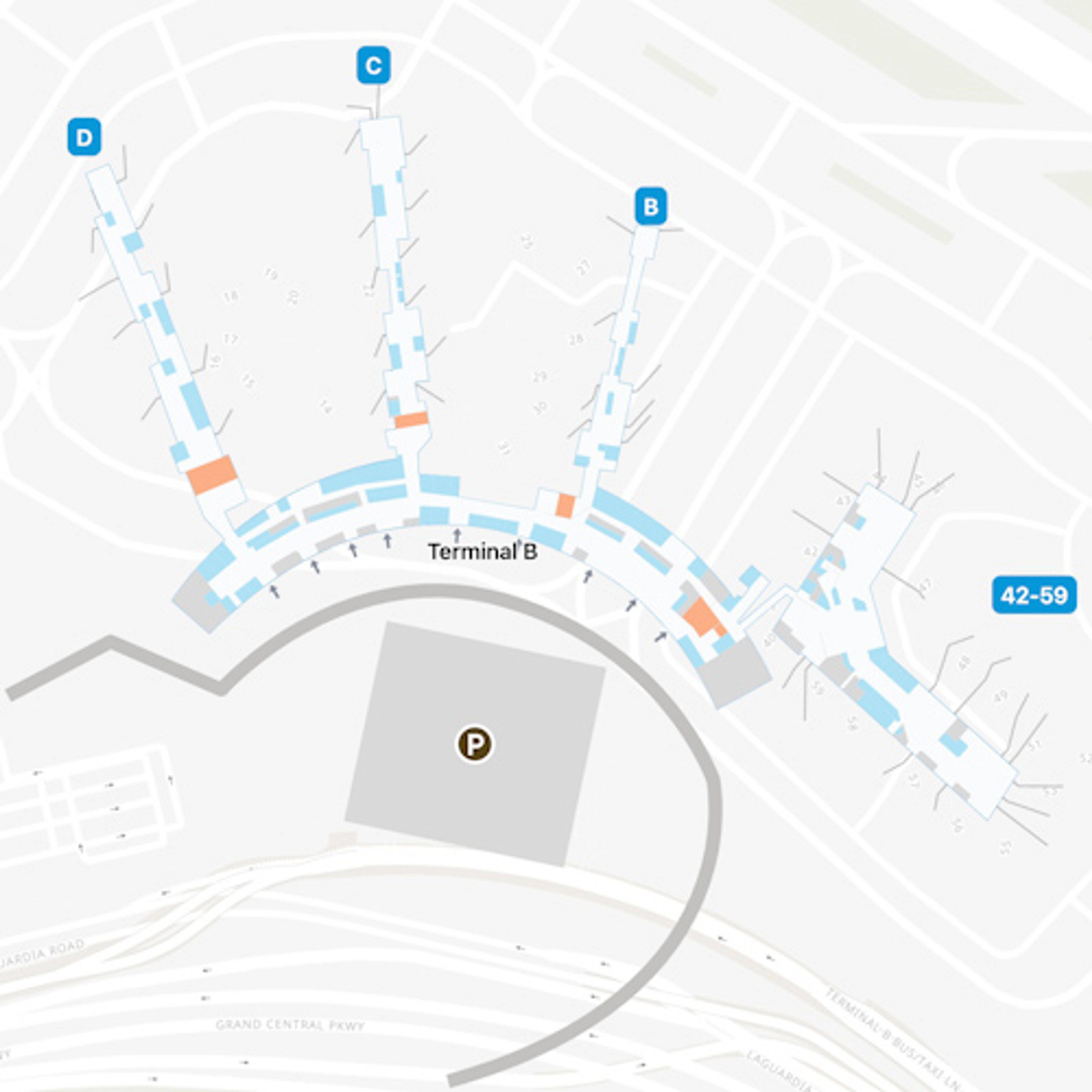 Flushing Airport Terminal B Map