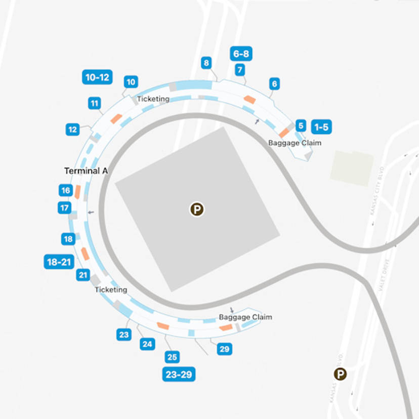 Kansas City Airport Map  MCI Terminal Guide