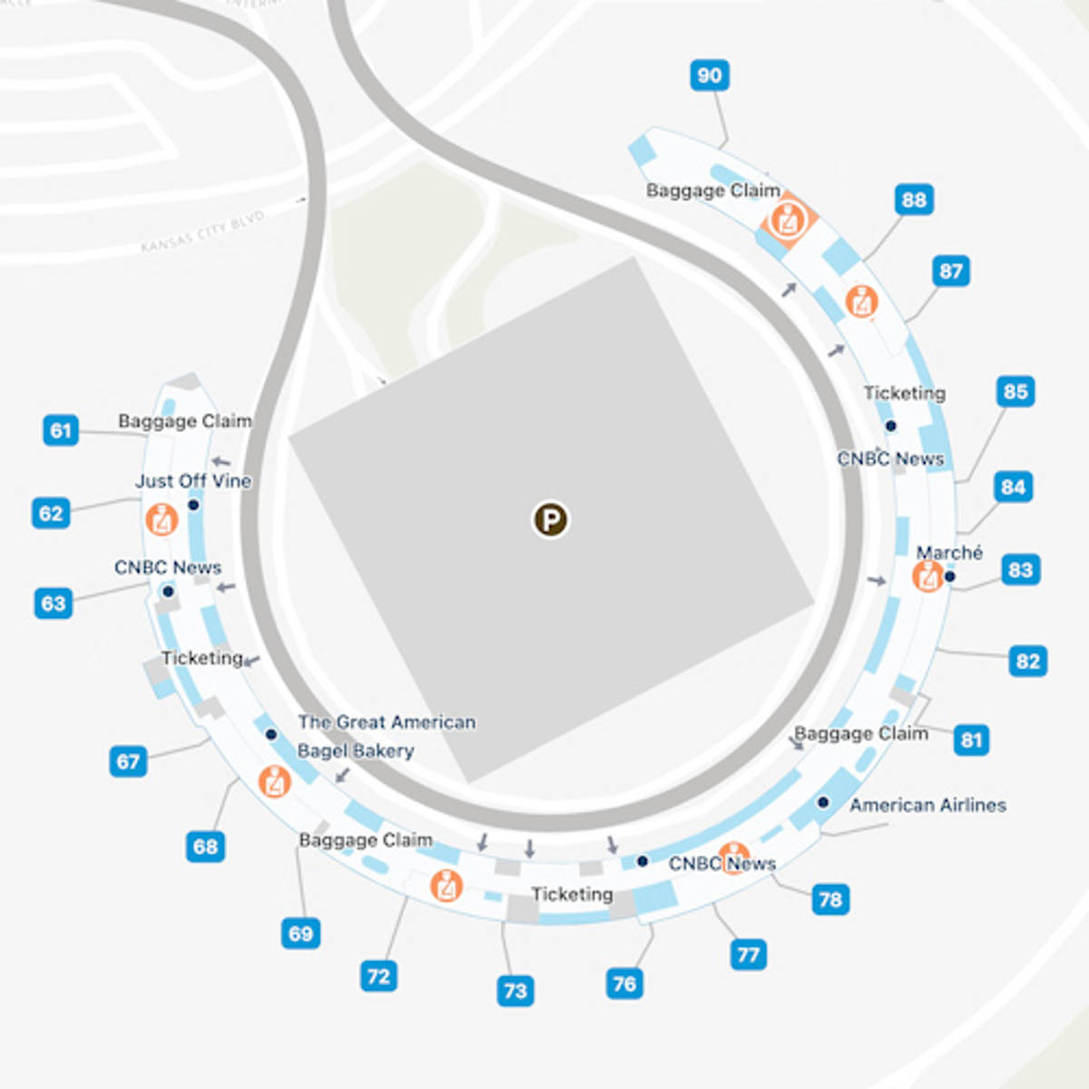 Kansas City Airport Map  MCI Terminal Guide