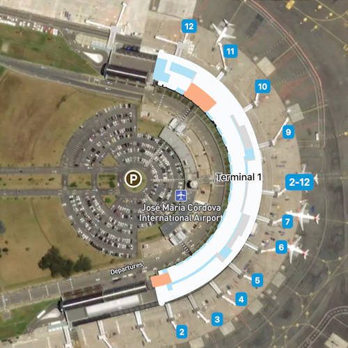 Medellin Jose Maria Cordova Airport Map | MDE Terminal Guide