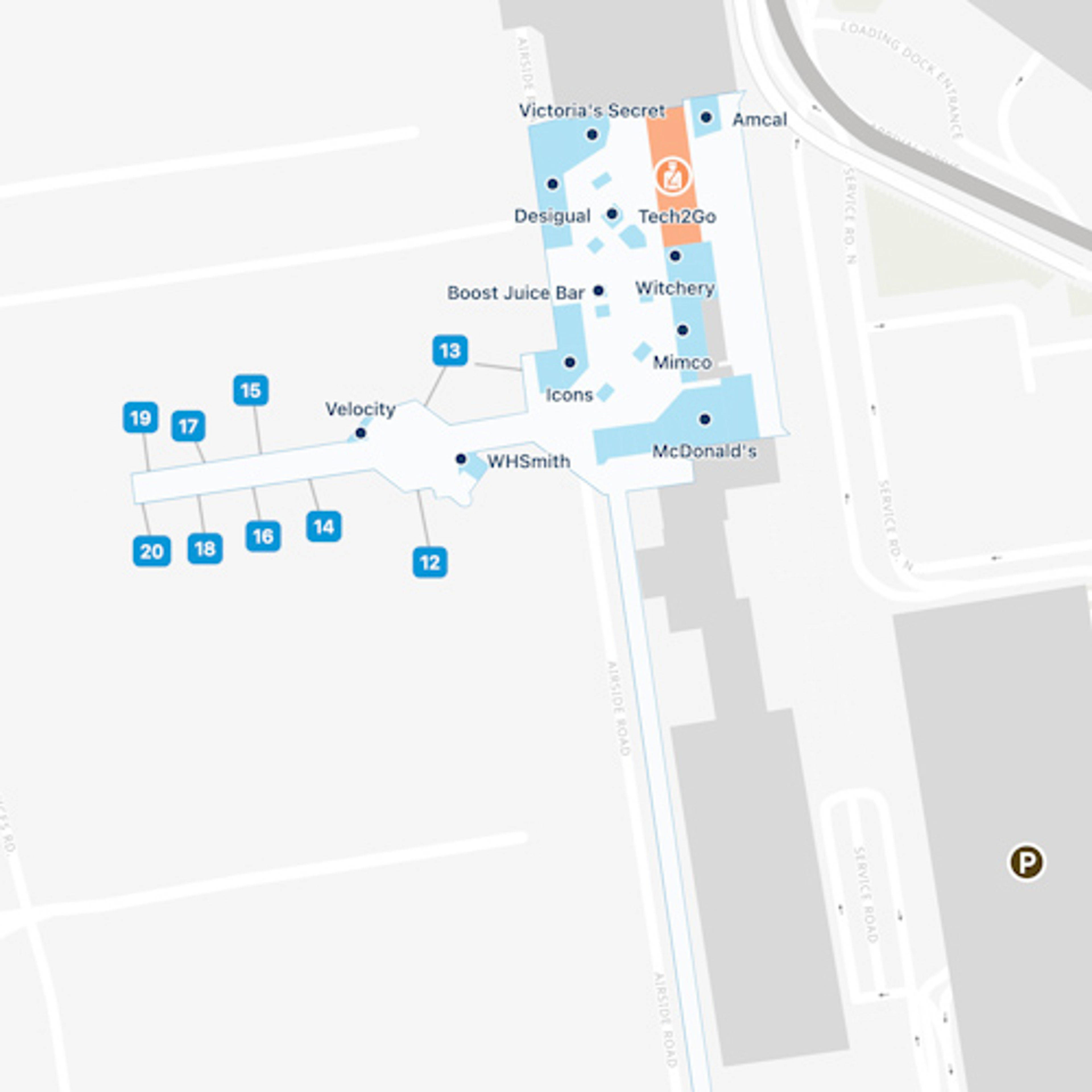 Tullamarine, VIC Airport Terminal 4 Map
