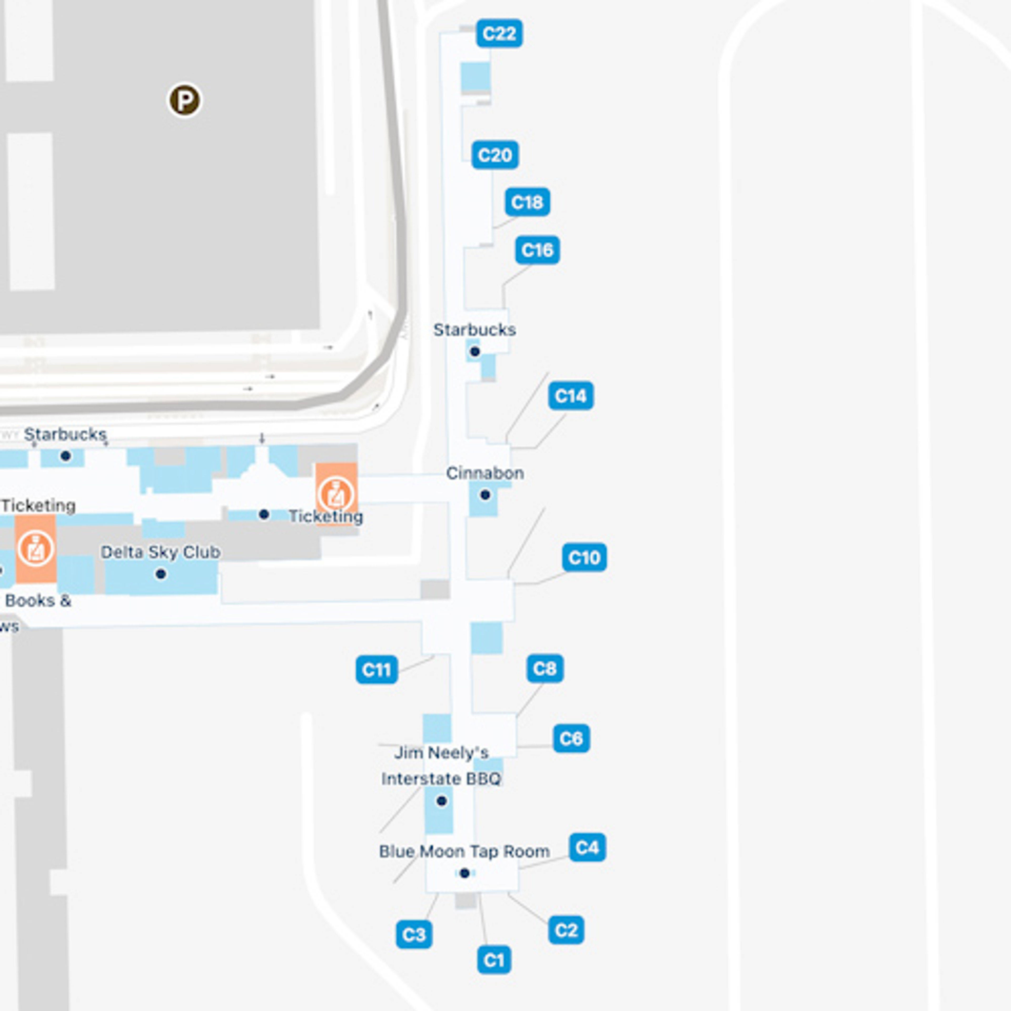 Memphis Airport Map MEM Terminal Guide   Memphis MEM Concourse C 