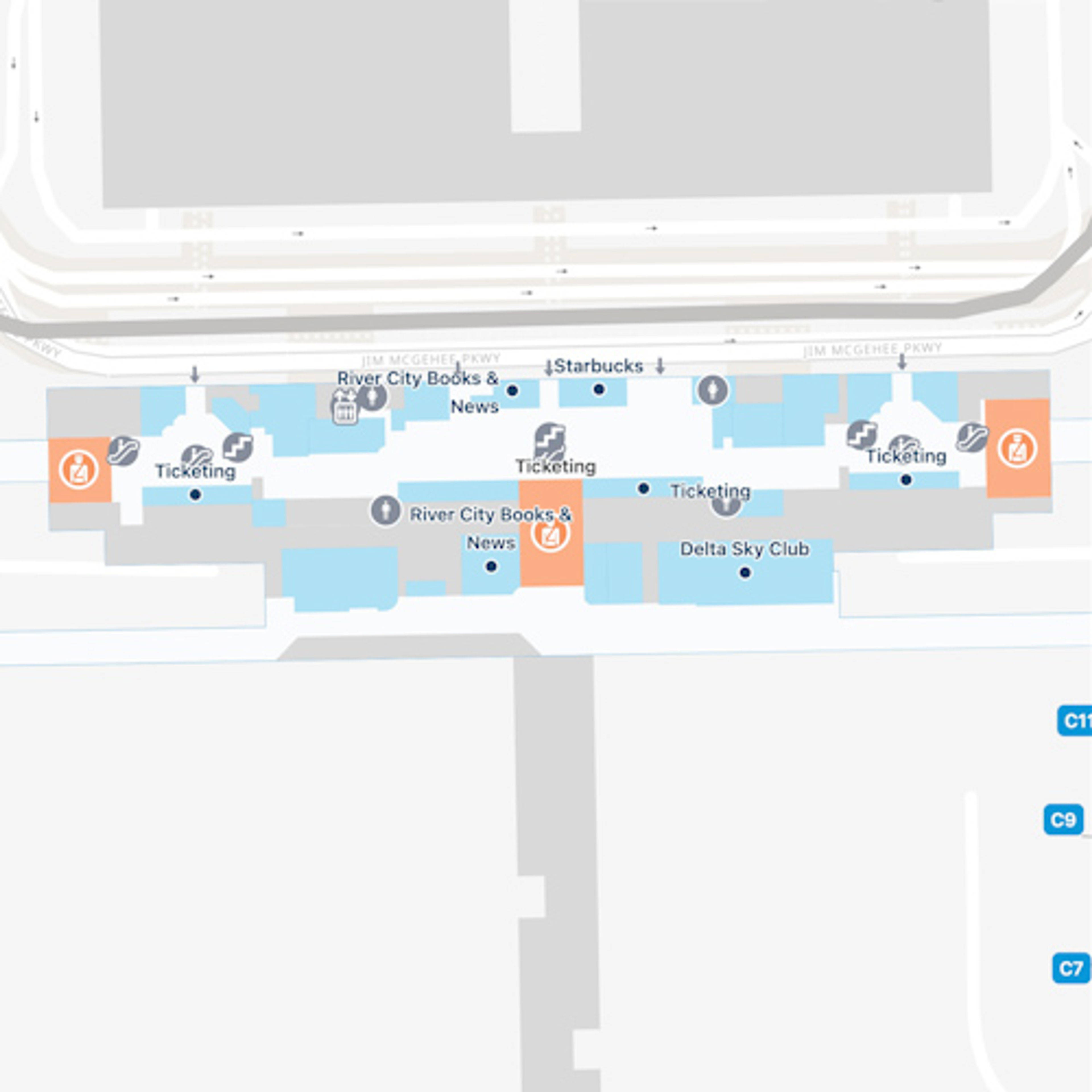 Memphis Airport Main Terminal Map