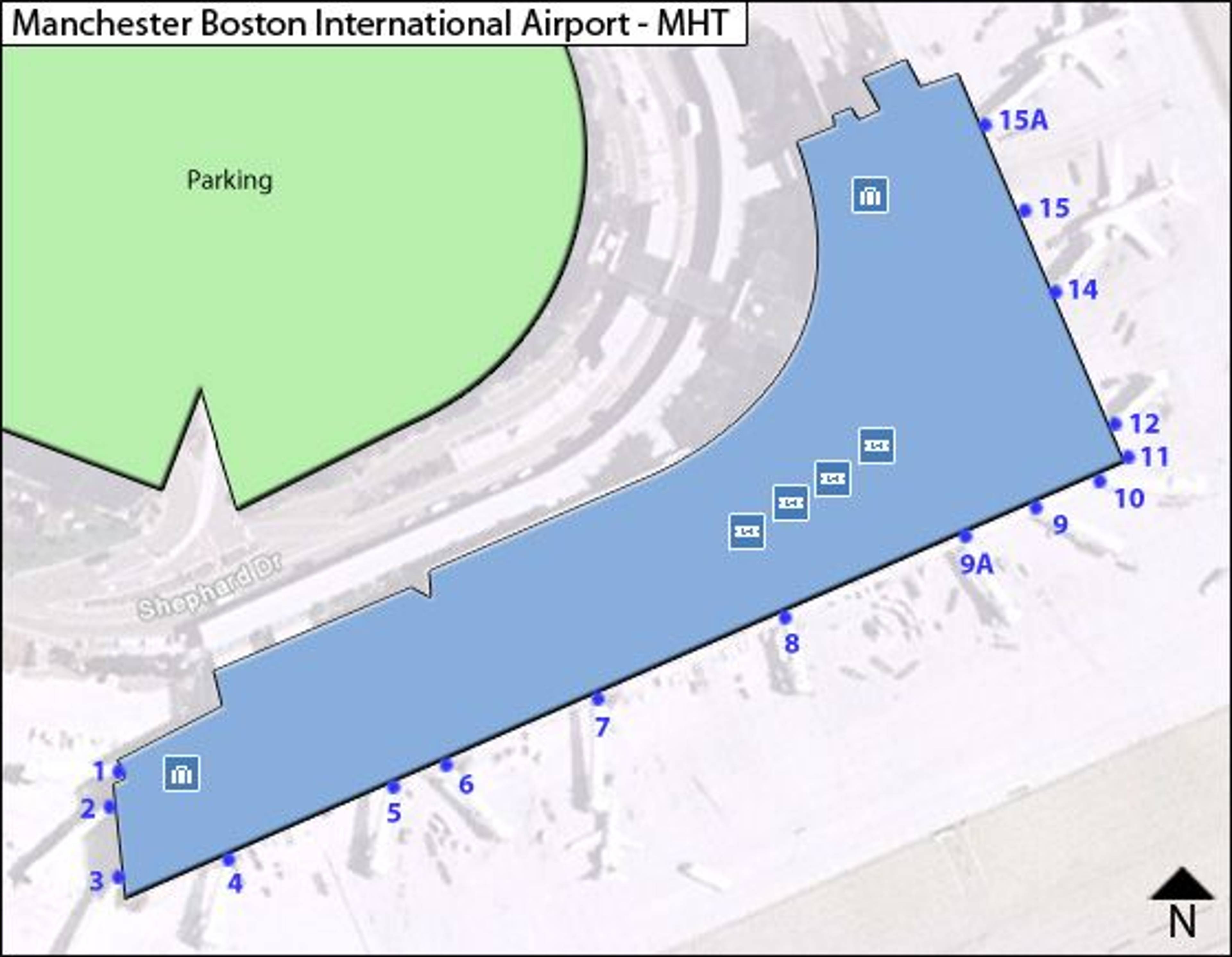 Manchester Boston Regional Airport Map | MHT Terminal Guide