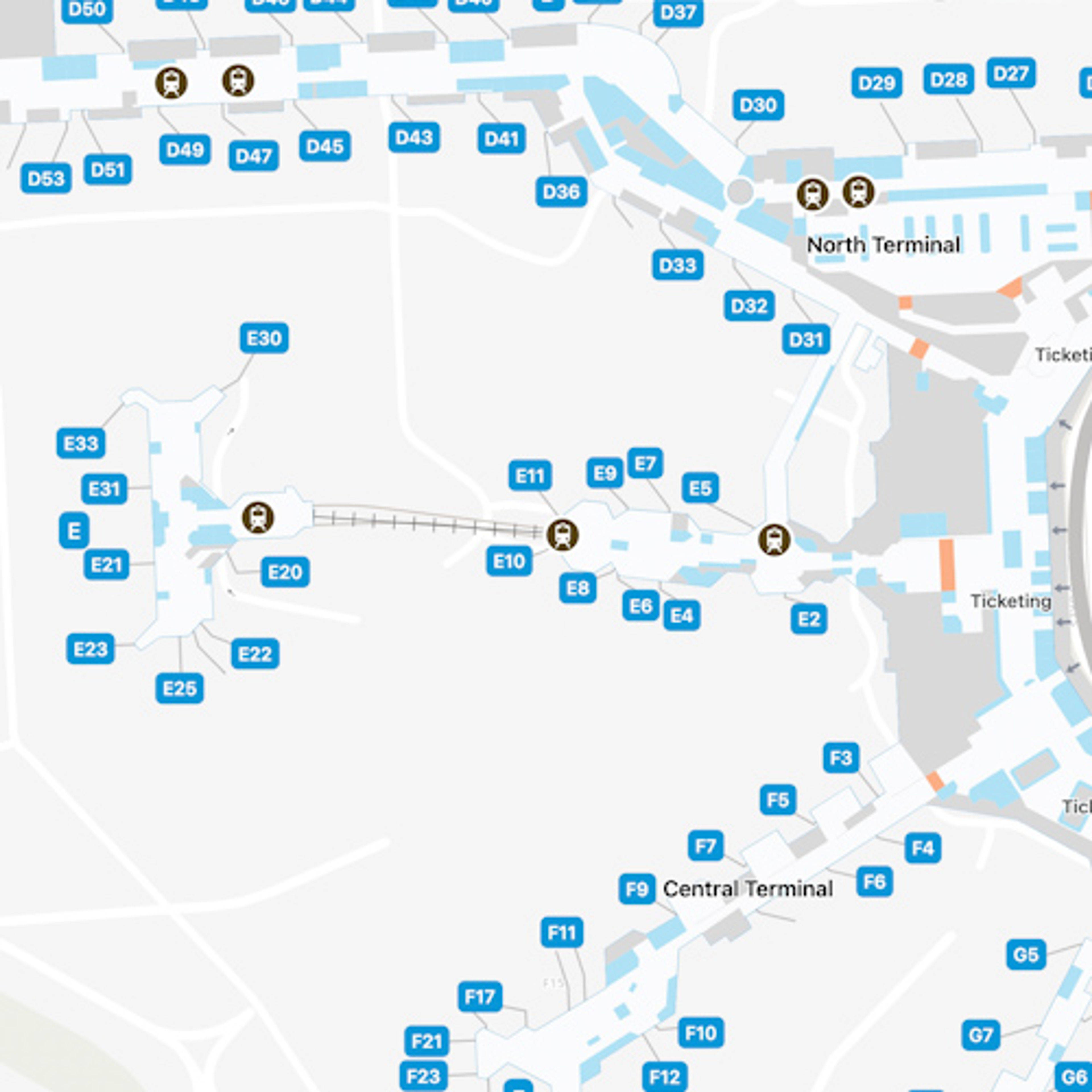 Miami Airport Map MIA Terminal Guide   Miami MIA Concourse E 