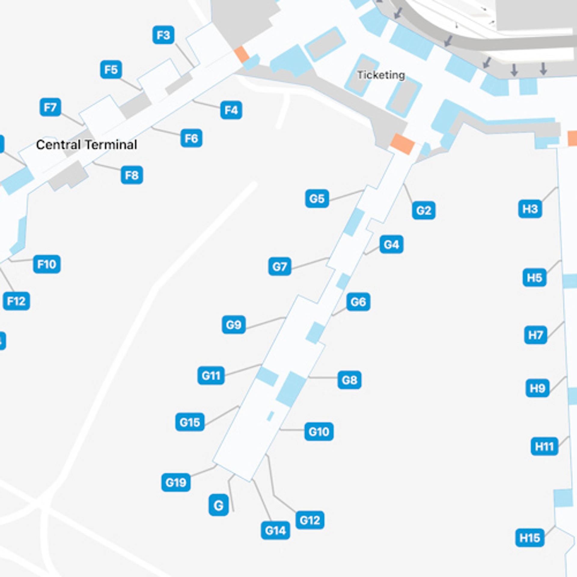 Miami Airport MIA Concourse E Map