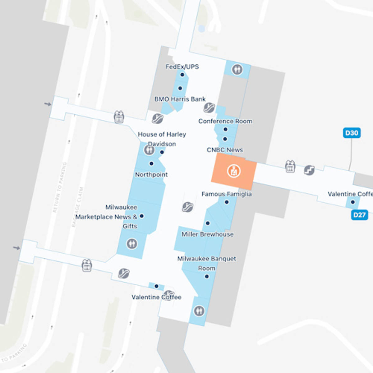 Map Of Milwaukee General Mitchell Airport Mke Orienta - vrogue.co