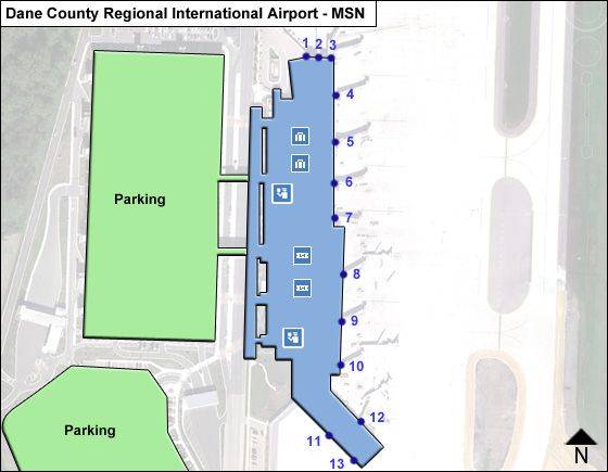 Madison Dane County Airport MSN Main Terminal Map   Dane County Regional MSN Terminal Map 