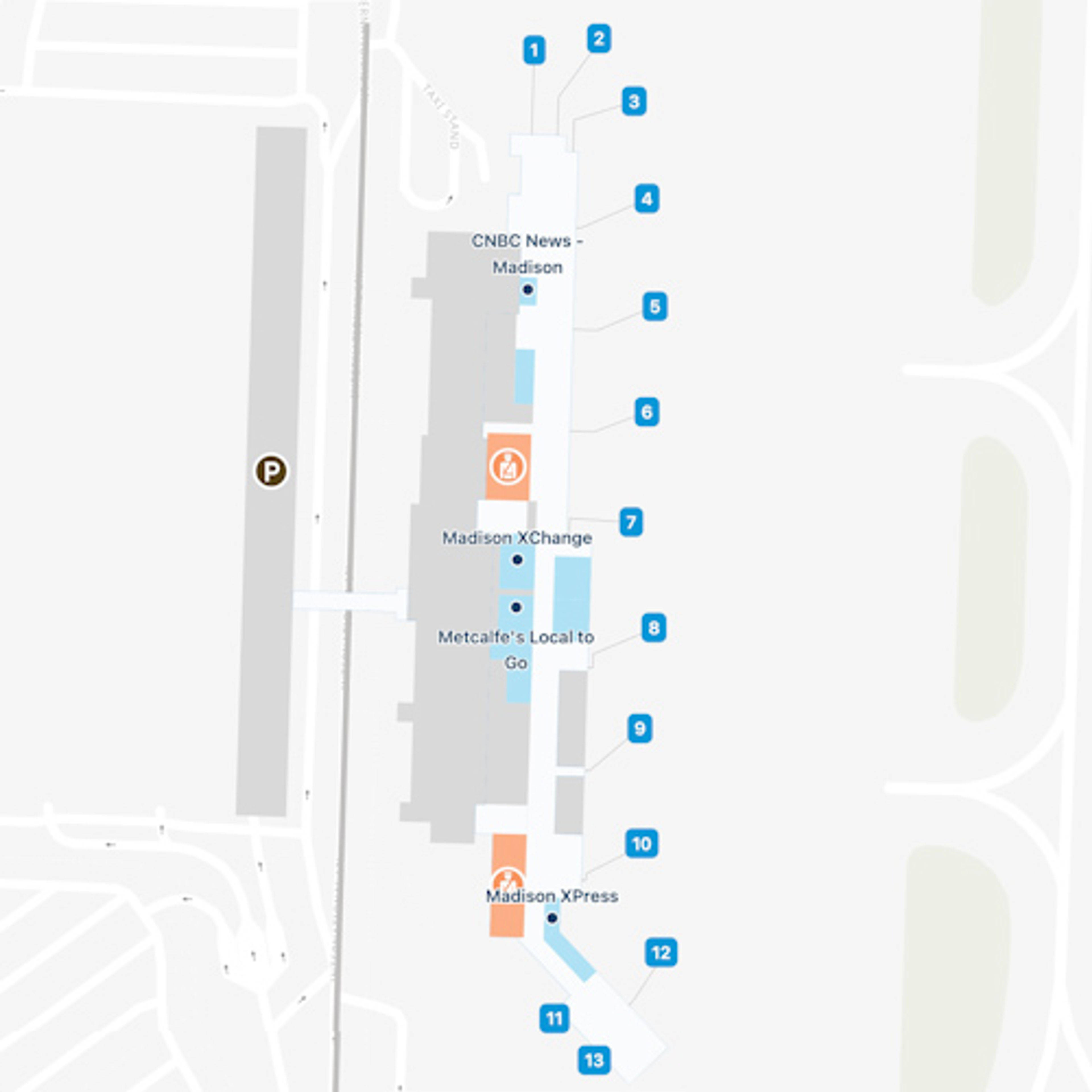 Madison Dane County Airport Map MSN Terminal Guide   Madison Dane County MSN Main Terminal 