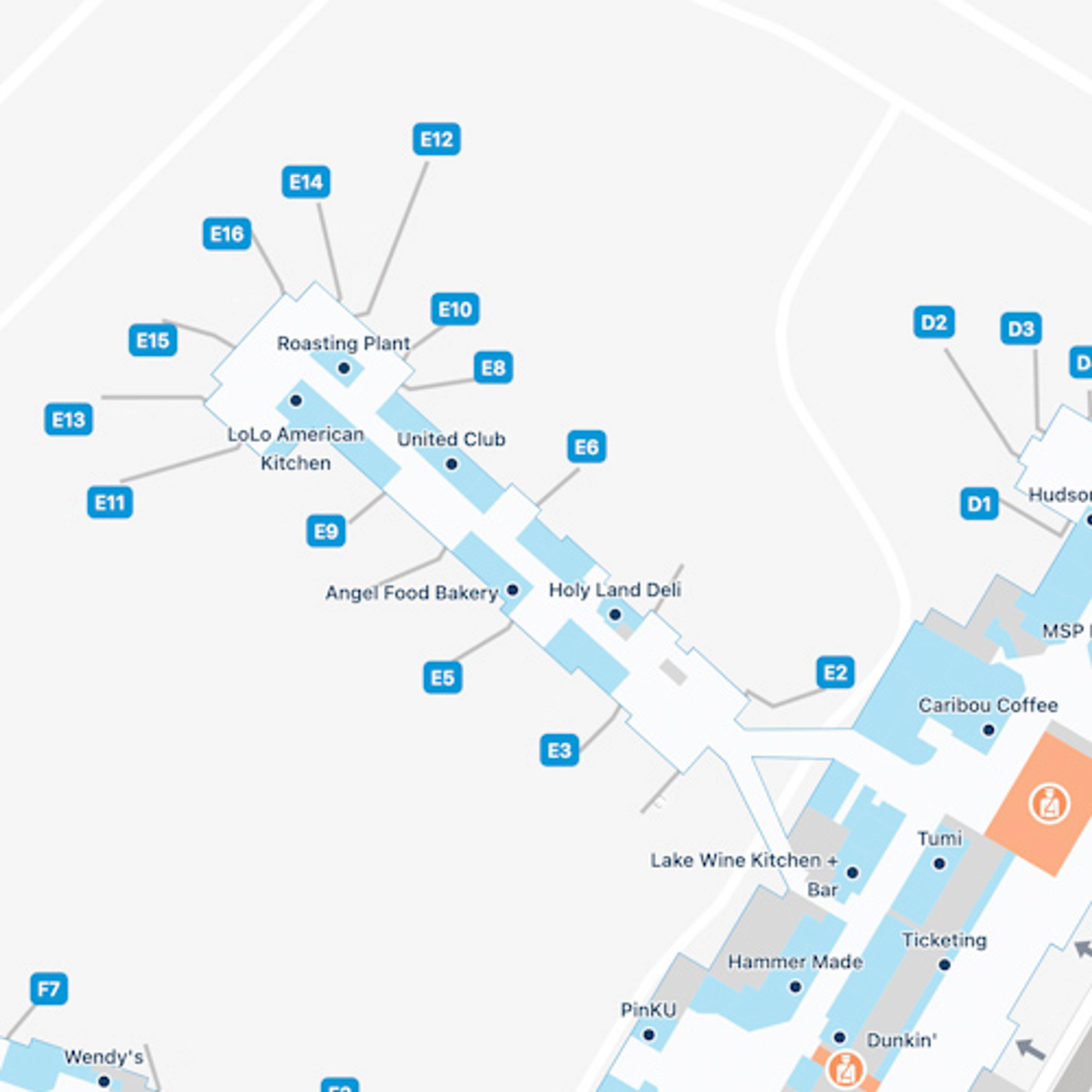 Minneapolis-St Paul Airport MSP Concourse F Map