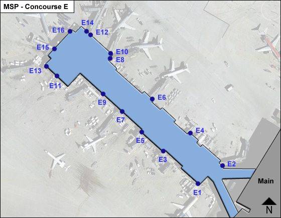 Minneapolis-St Paul Airport MSP Concourse B Map