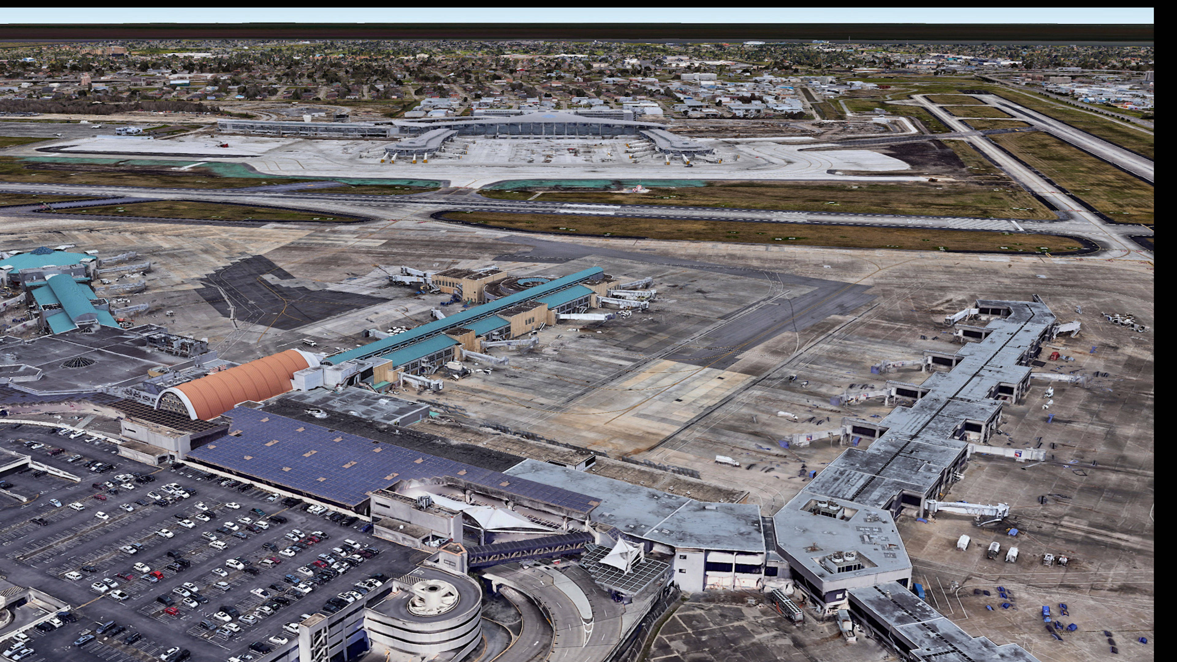 Aerial View of New Orleans Louis Armstrong Airport