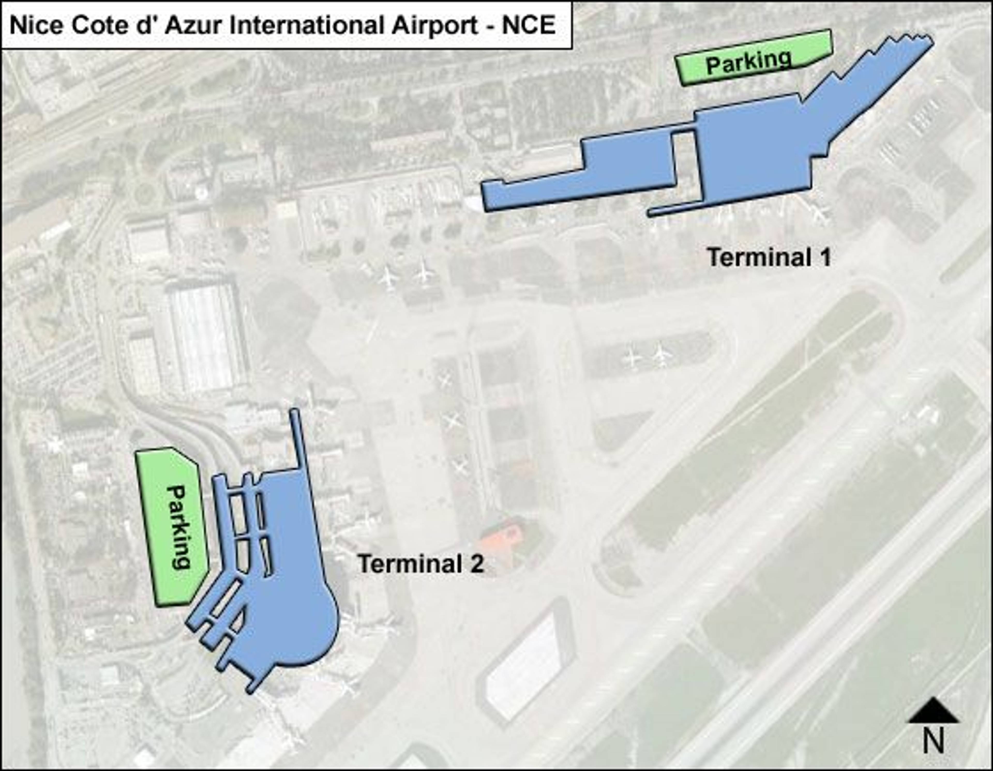 Nice, Alpes-Maritimes Dept.  Airport Overview Map