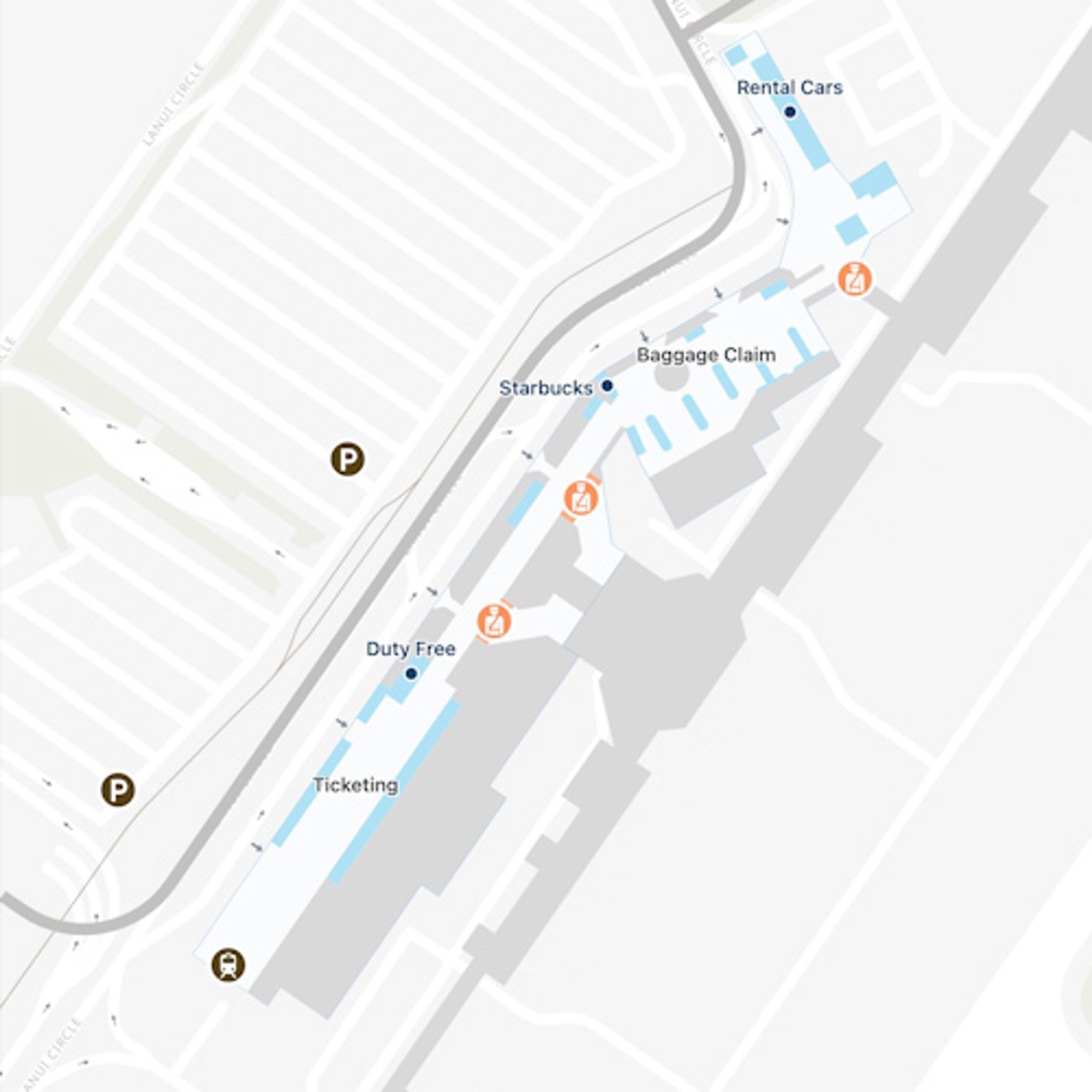 Maui Kahului Airport Map OGG Terminal Guide   Maui Kahului OGG Main Terminal 