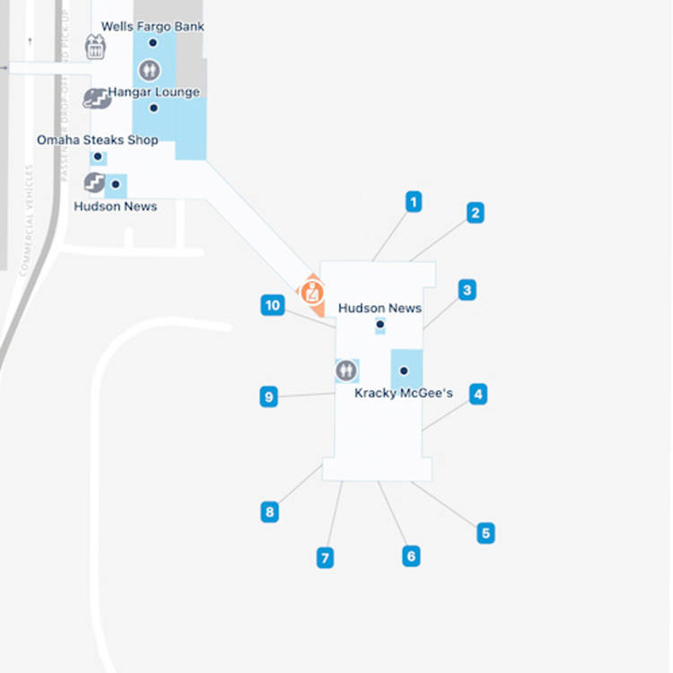 Omaha Eppley Airfield Airport OMA Main Terminal Map