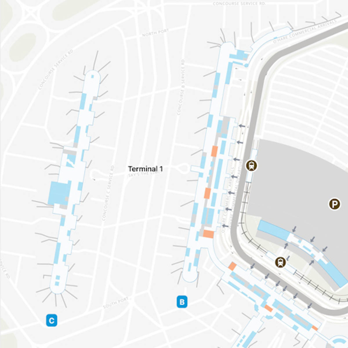 Chicago OHare Airport ORD Terminal 3 Map