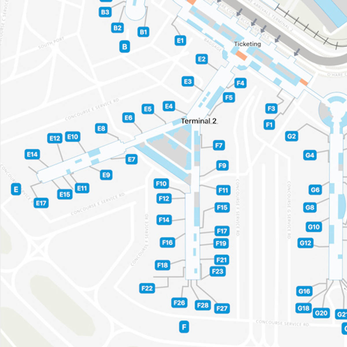 Chicago OHare Airport ORD Terminal 3 Map