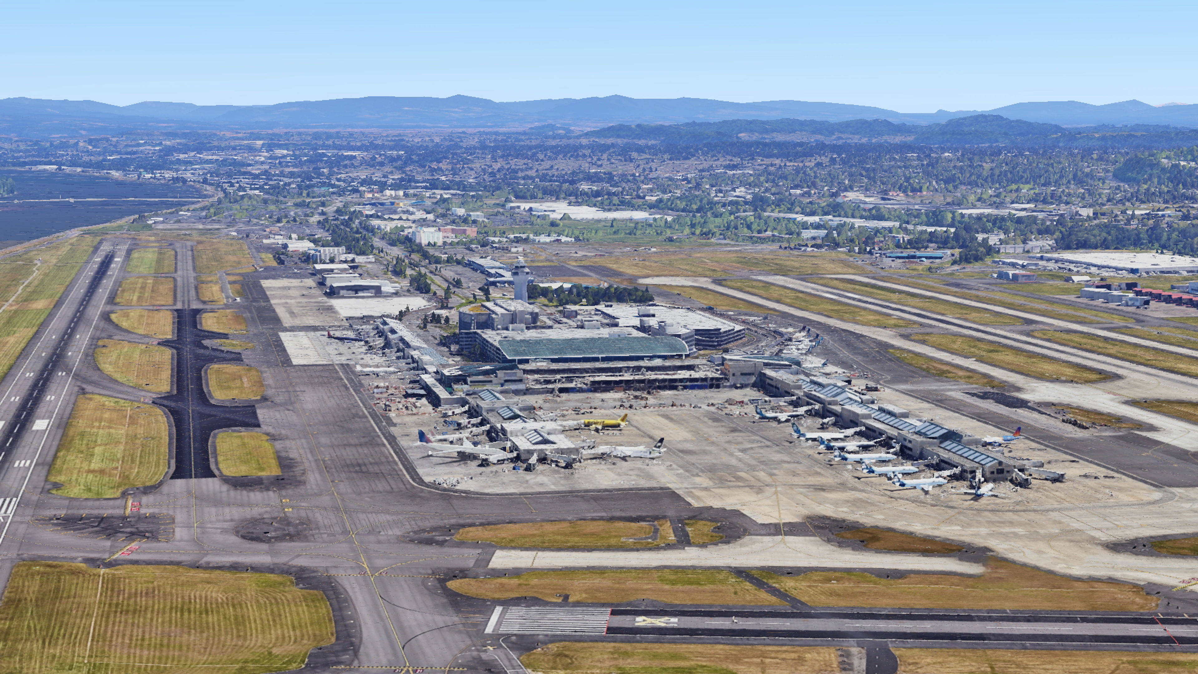 Aerial View of Portland Airport