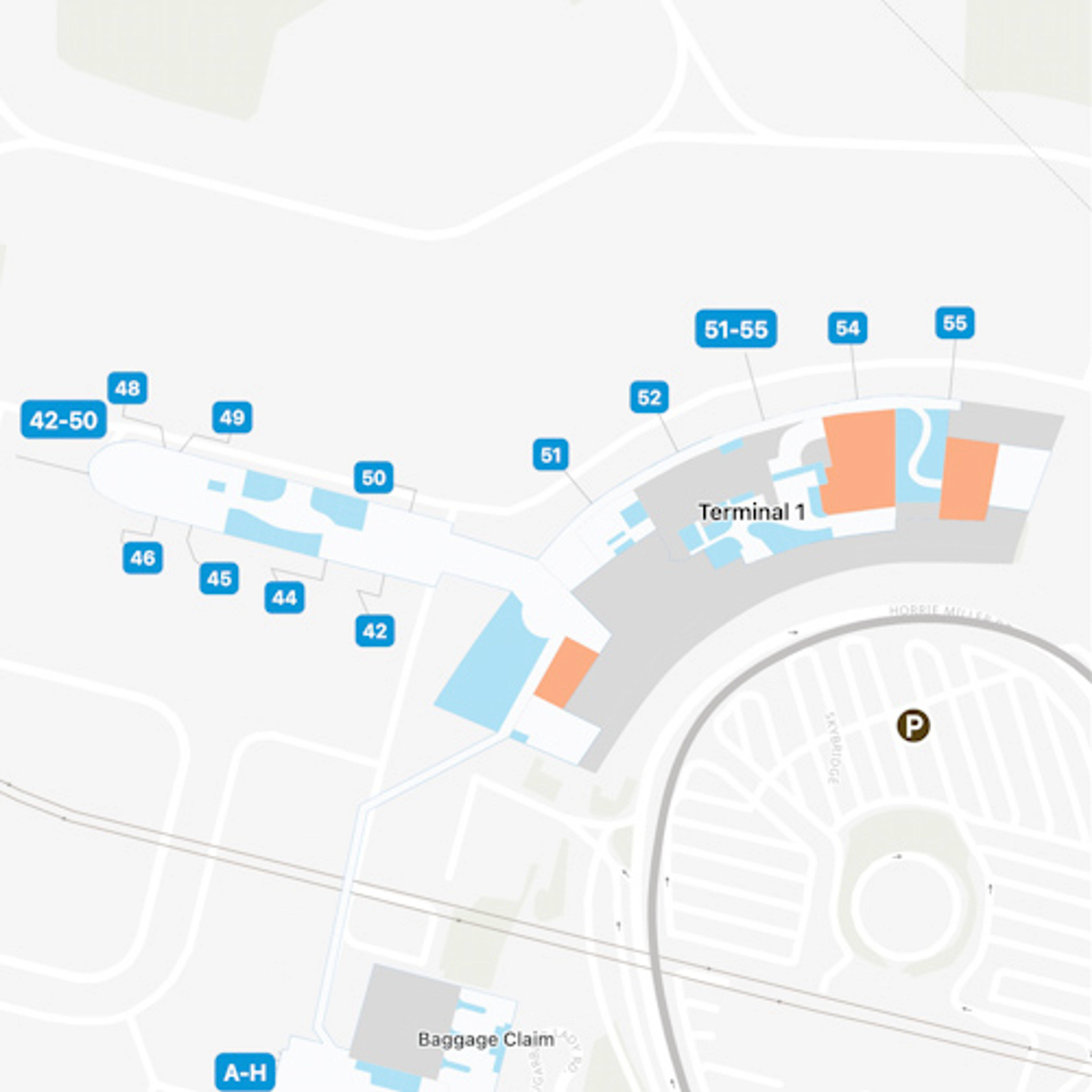 Perth, WA Airport Terminal 1 Map