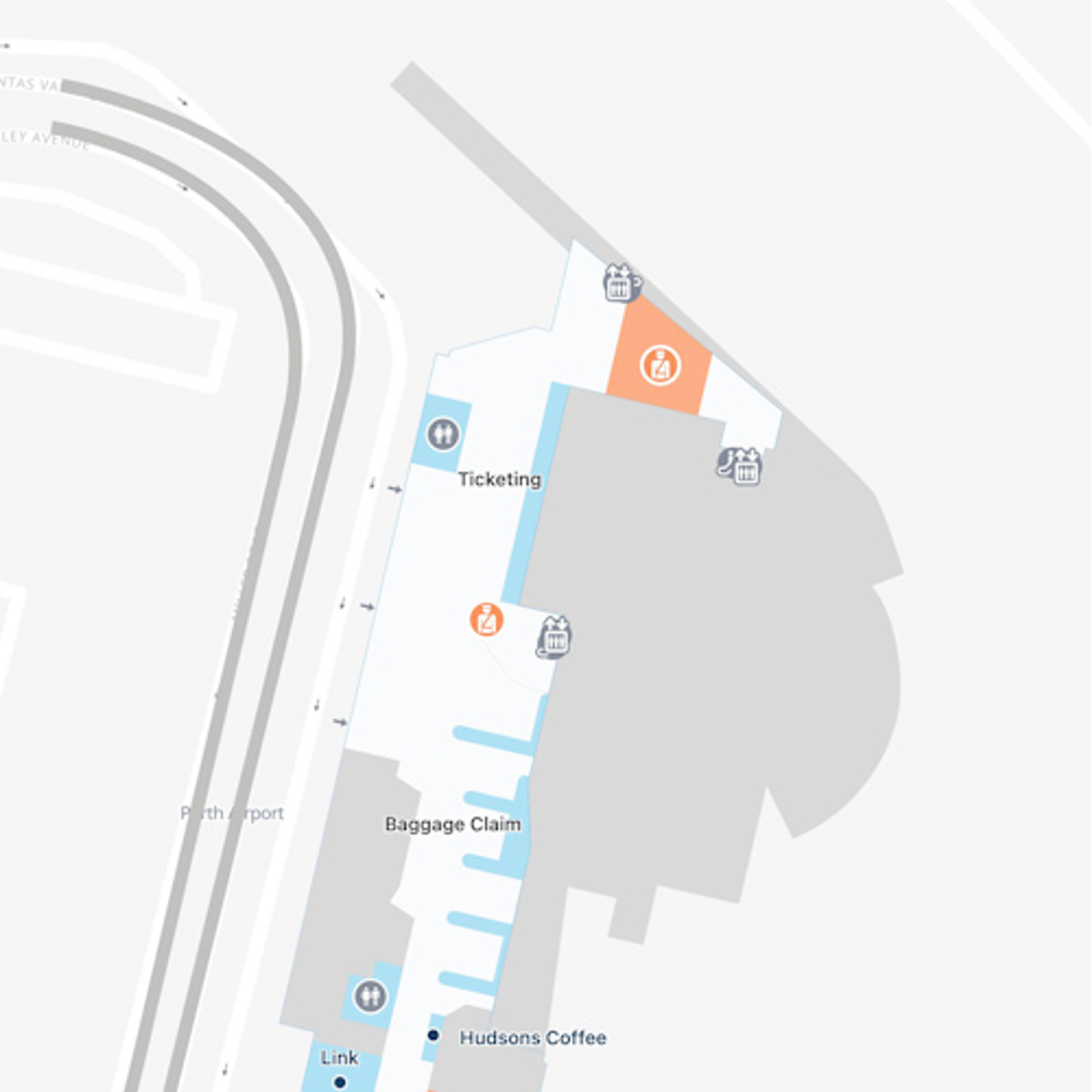 Perth, WA Airport Terminal 4 Map