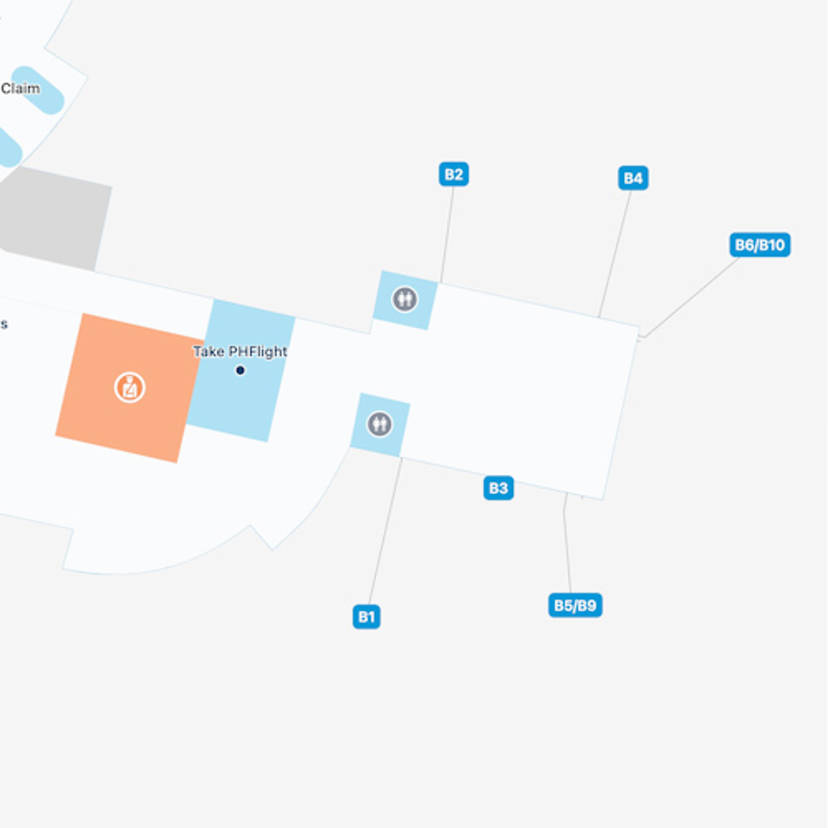 Newport News Williamsburg Airport PHF Main Terminal Map