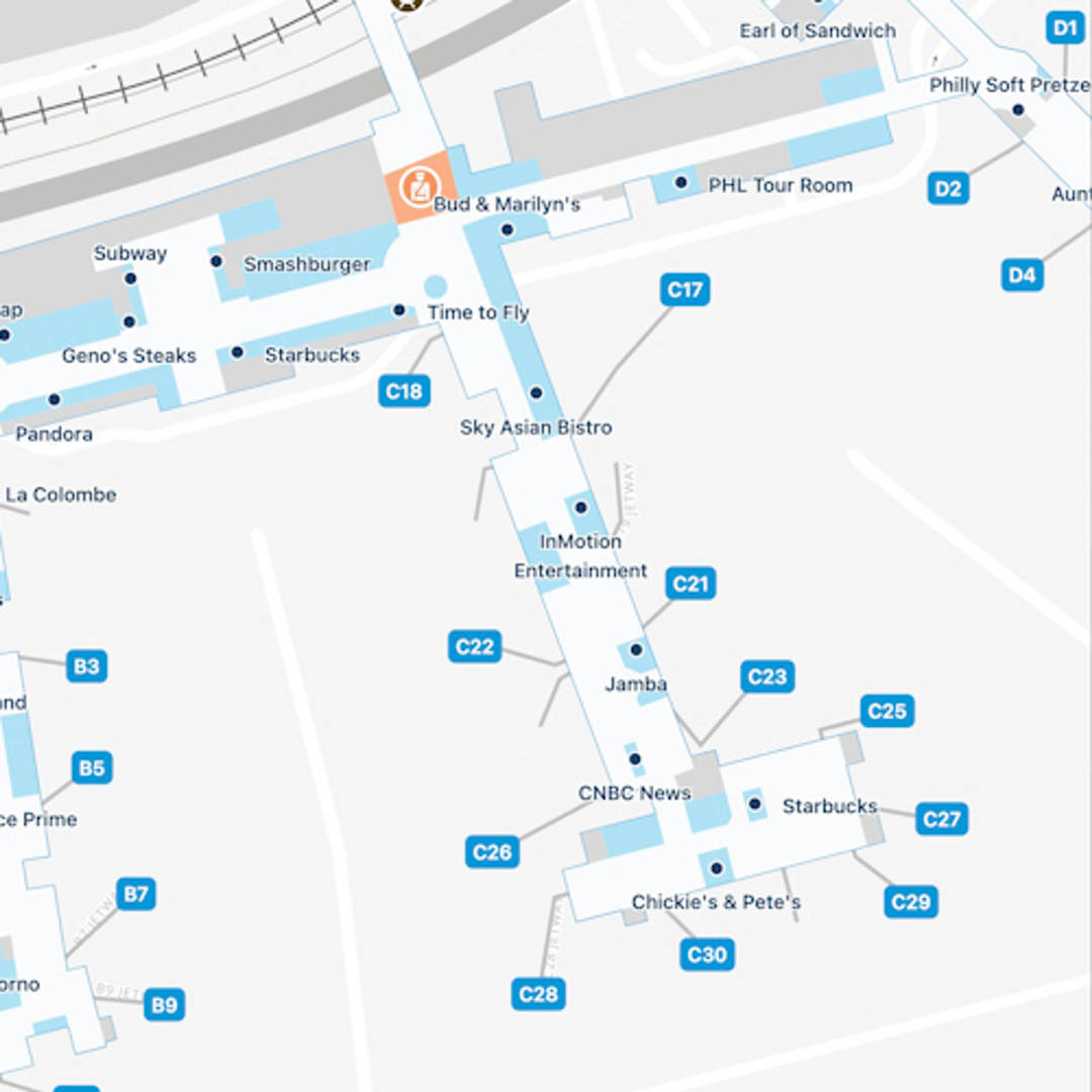 Philadelphia Airport Map Phl Terminal Guide