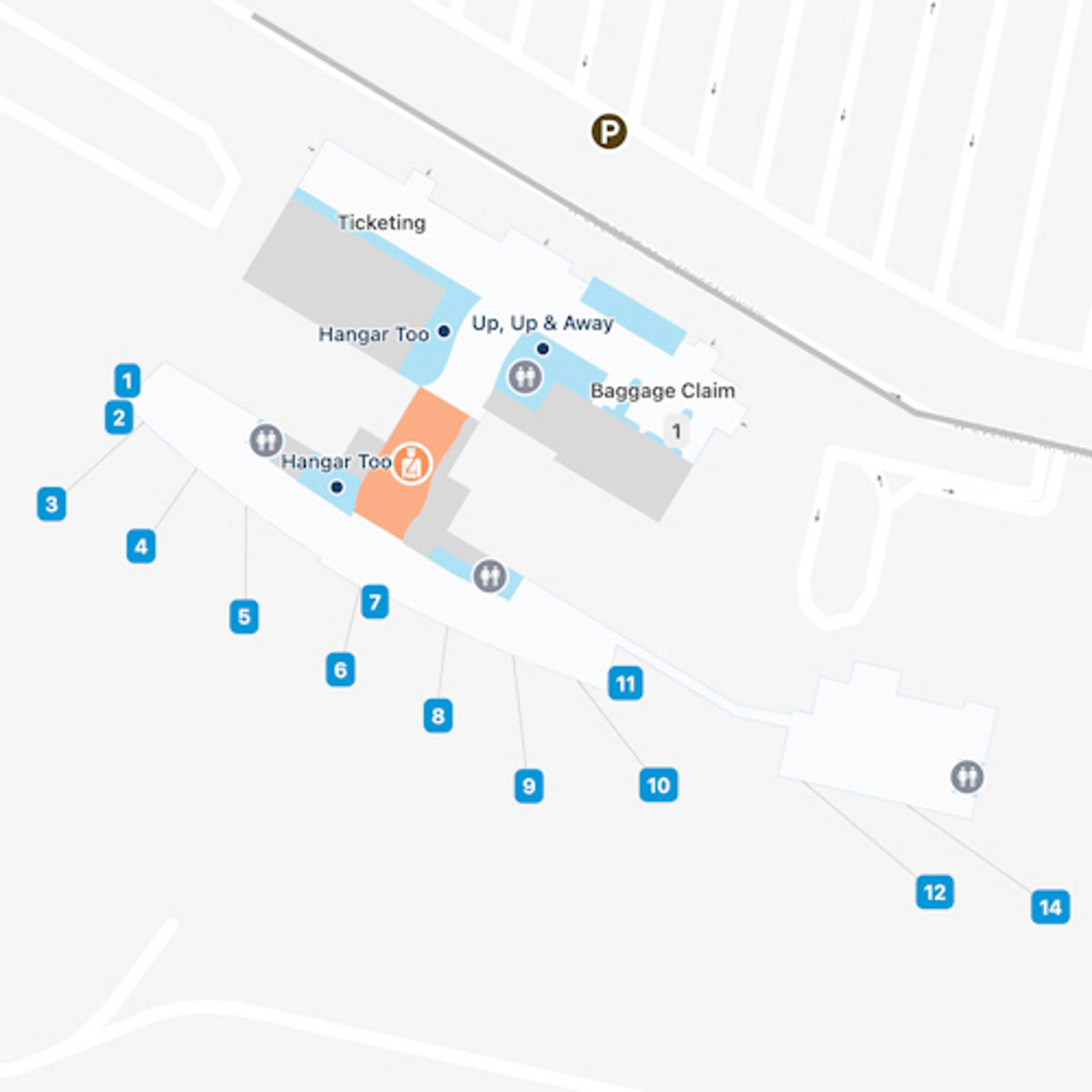 Peoria General Downing Airport Map | PIA Terminal Guide