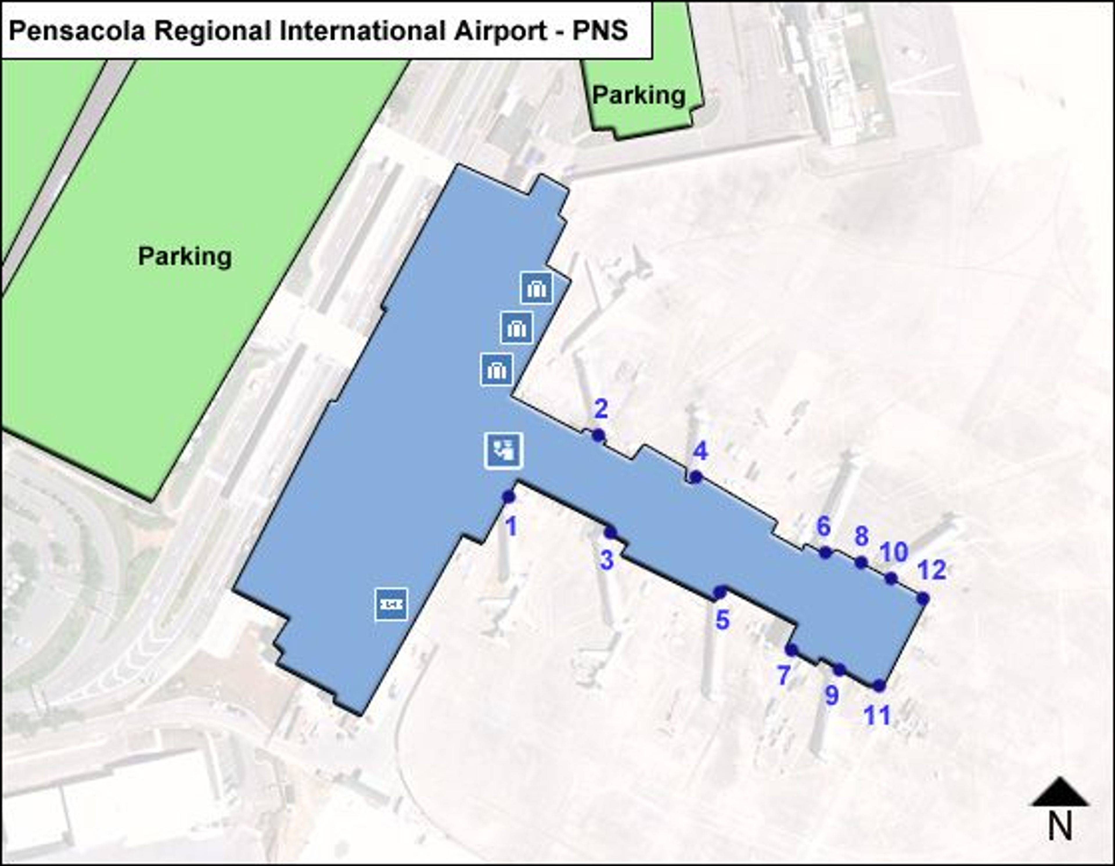 Pensacola International Airport Map PNS Terminal Guide   Pensacola Regional PNS Terminal Map 