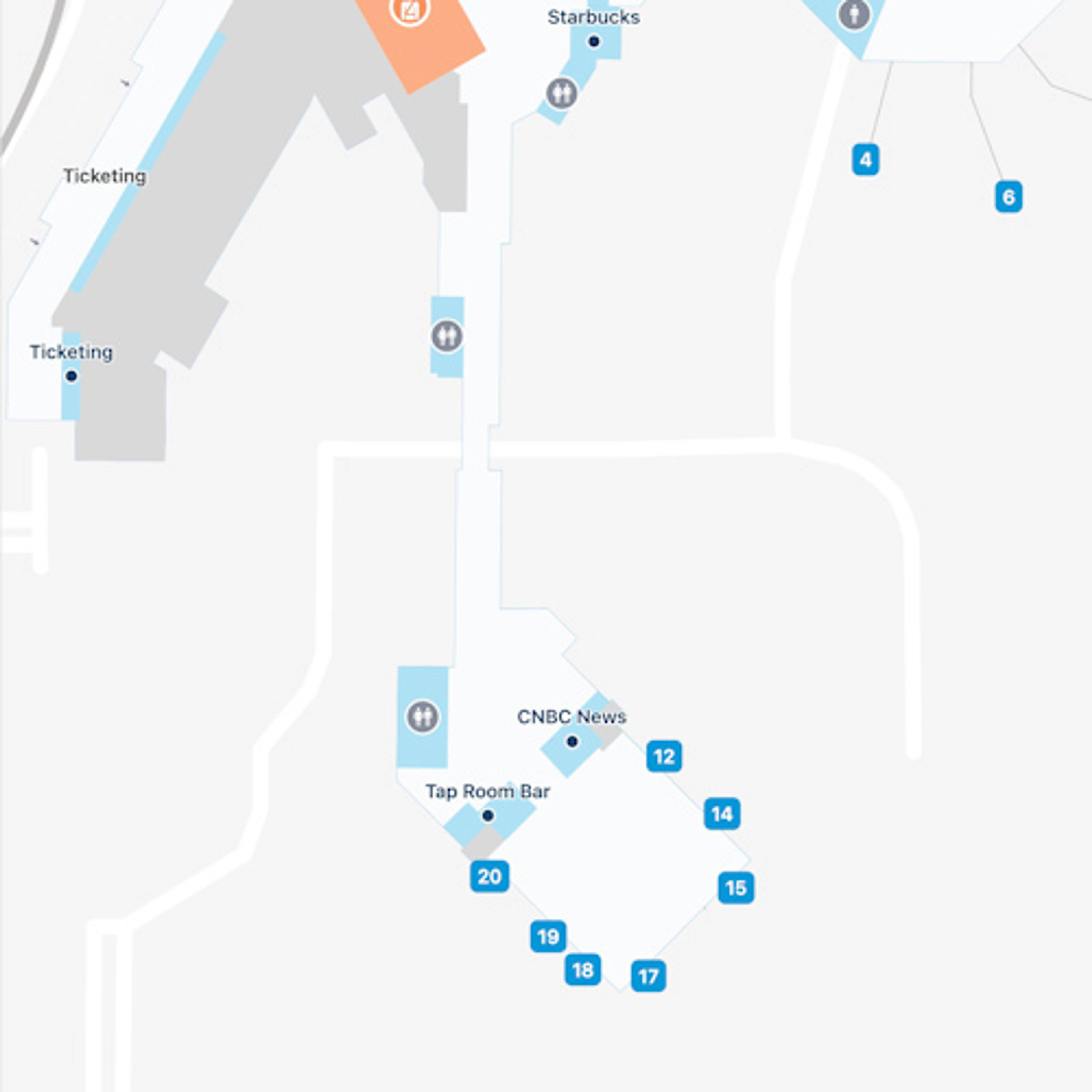 Palm Springs Airport Domestic Area Map