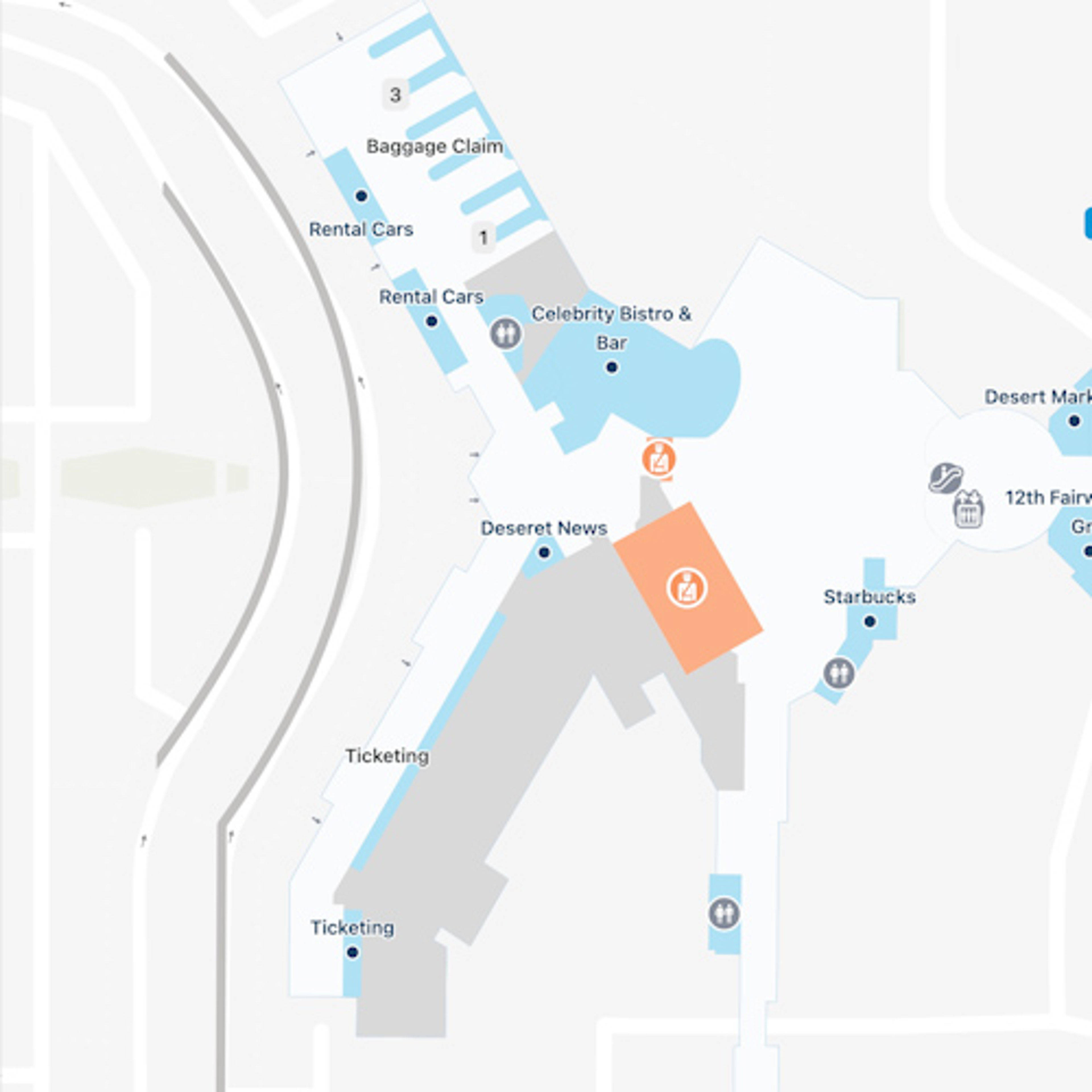 Palm Springs Airport Main Terminal Map