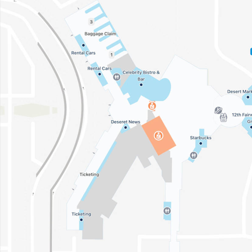 Palm Springs Airport PSP Main Terminal Map