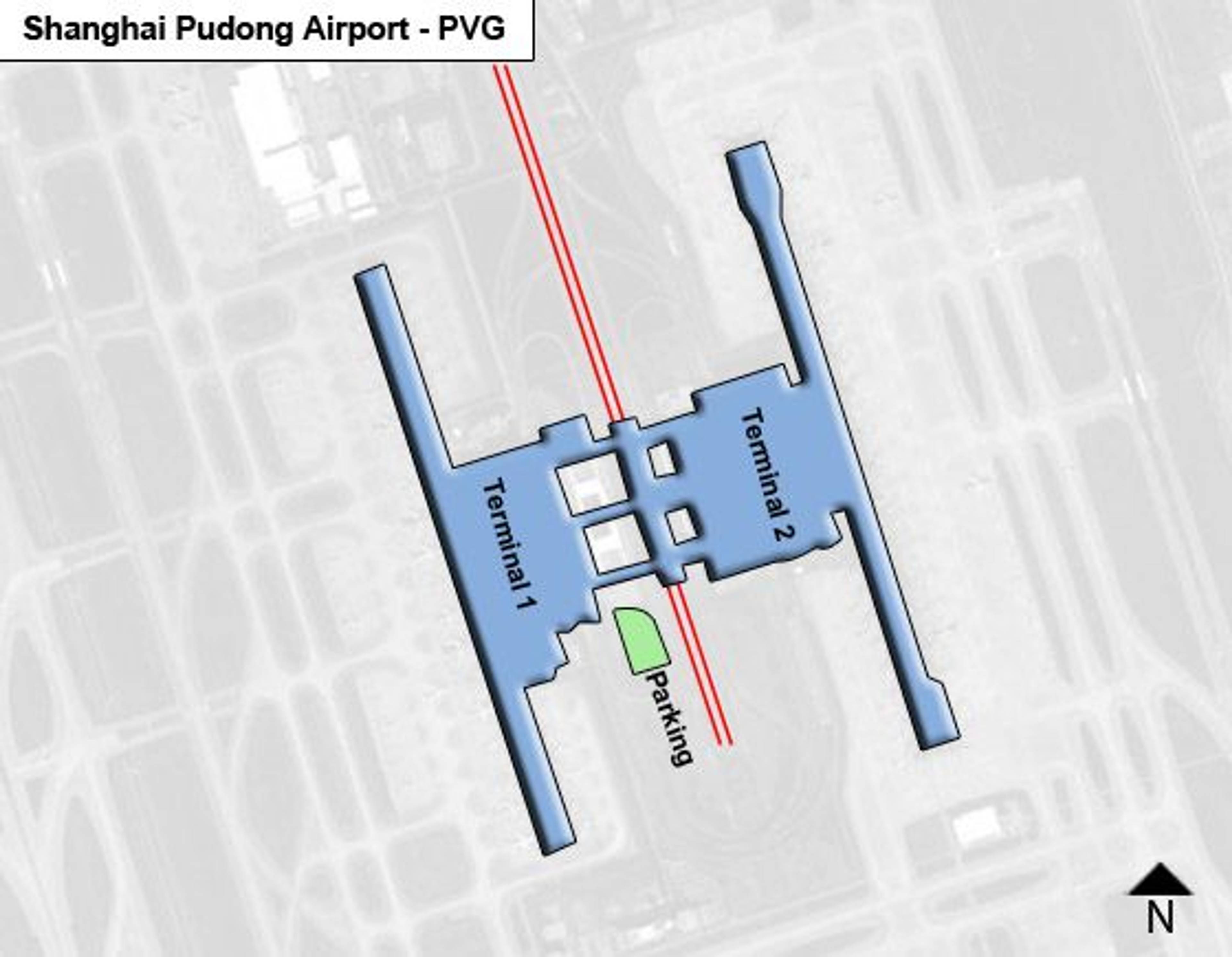 Shanghai, Pudong District Airport Overview Map