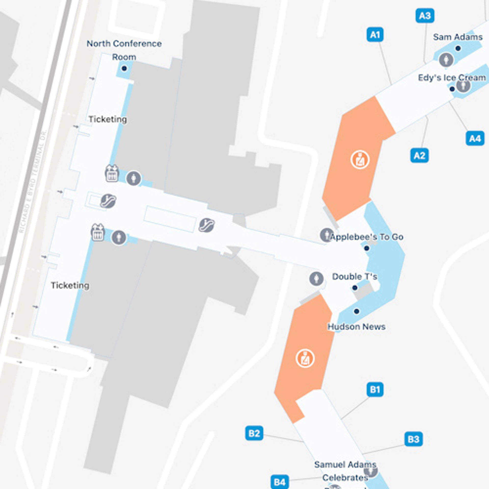 Richmond Airport RIC Concourse B Map