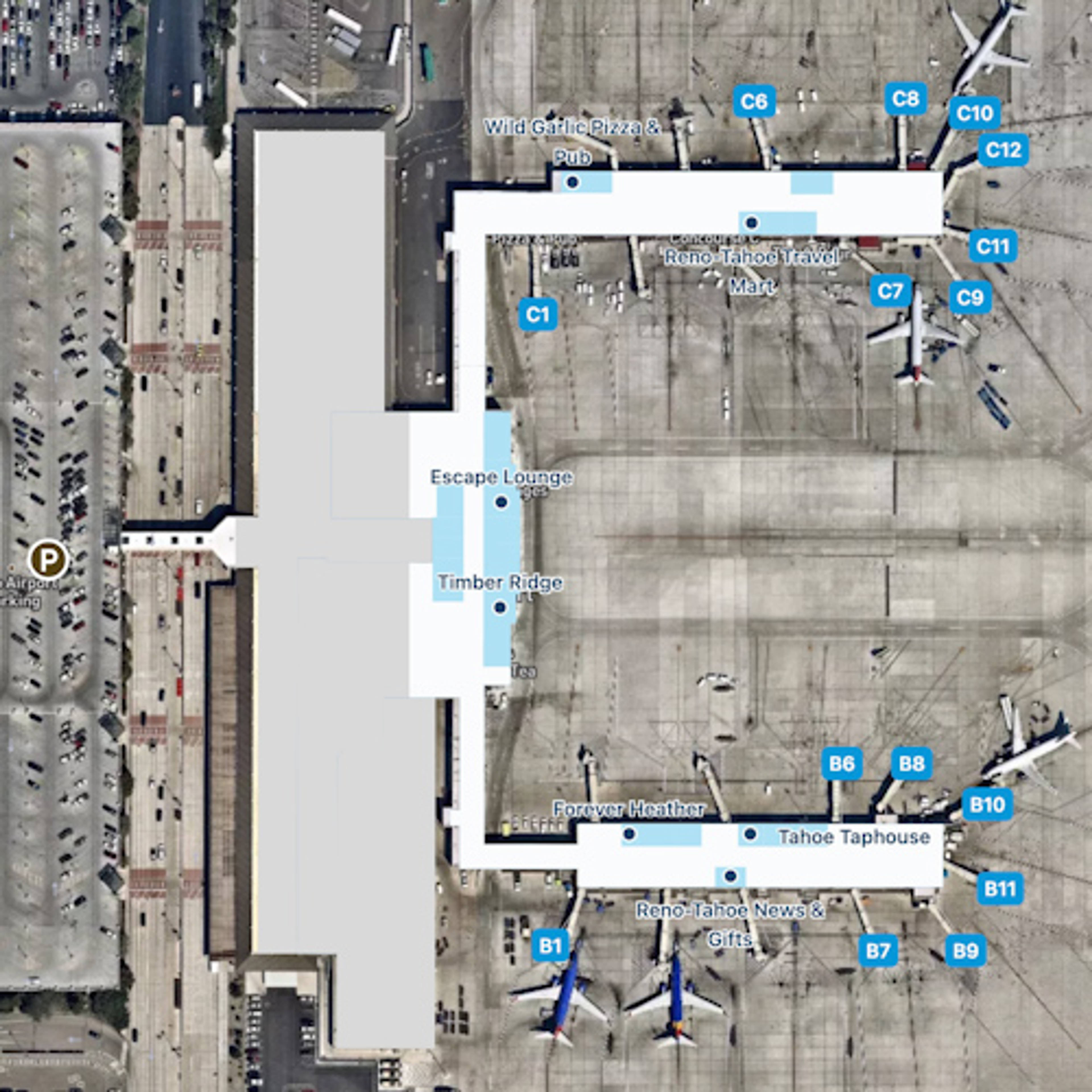 Reno Airport Overview Map