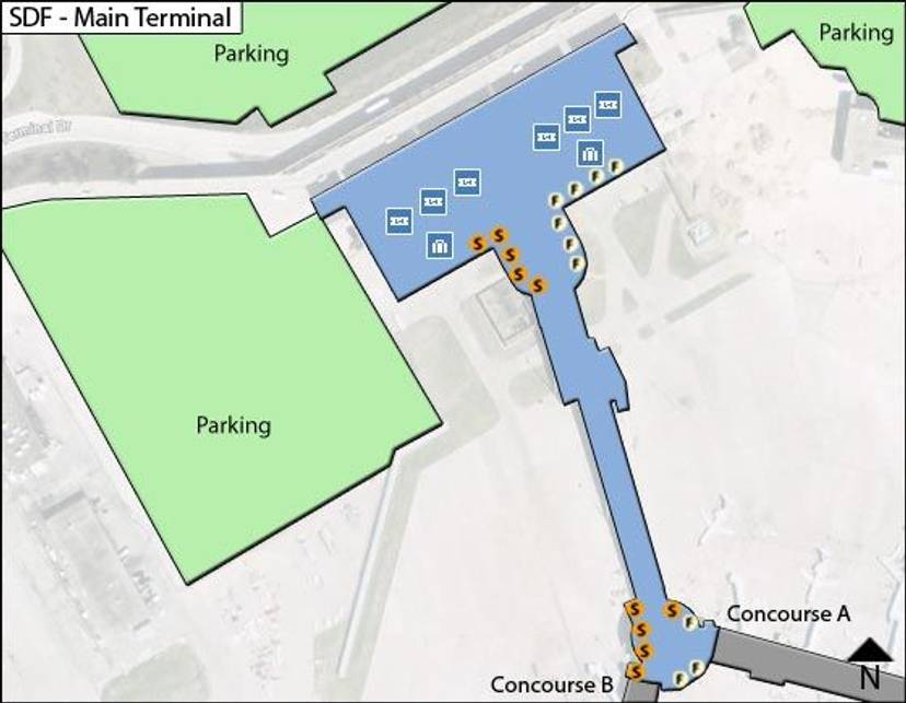 Louisville Airport SDF Concourse A Map