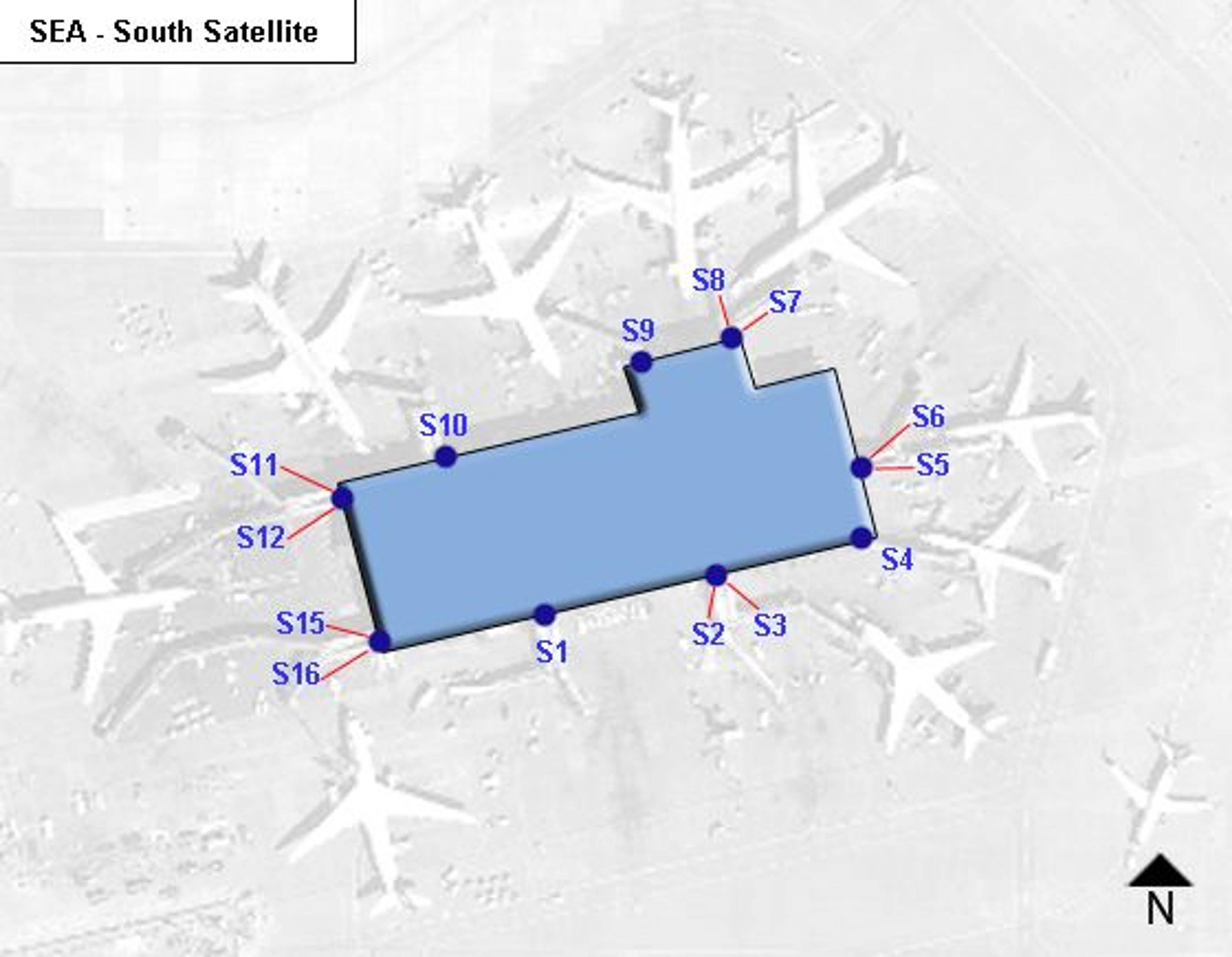 Seattle Airport Satellite South Map