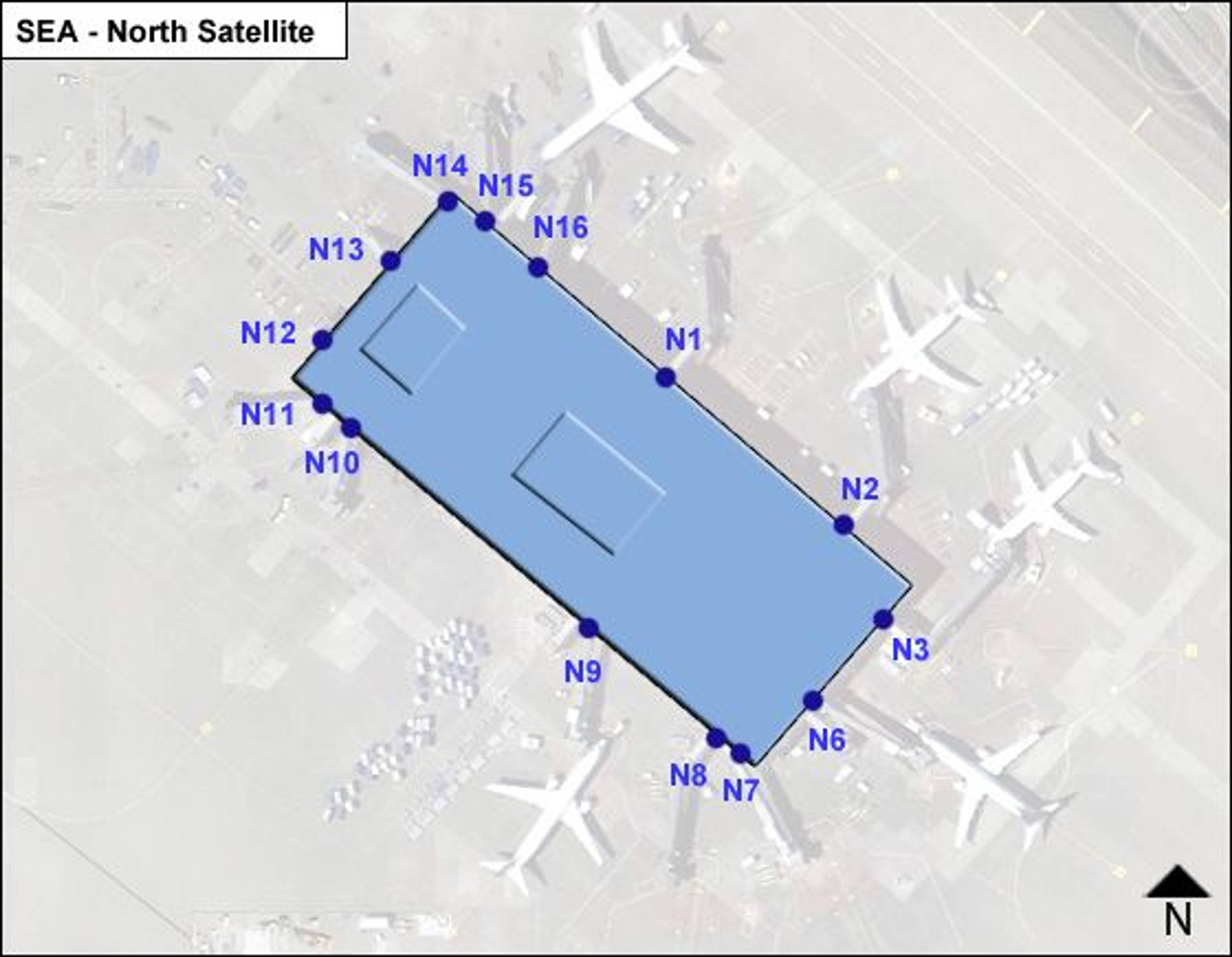 Seattle Airport Satellite North Map