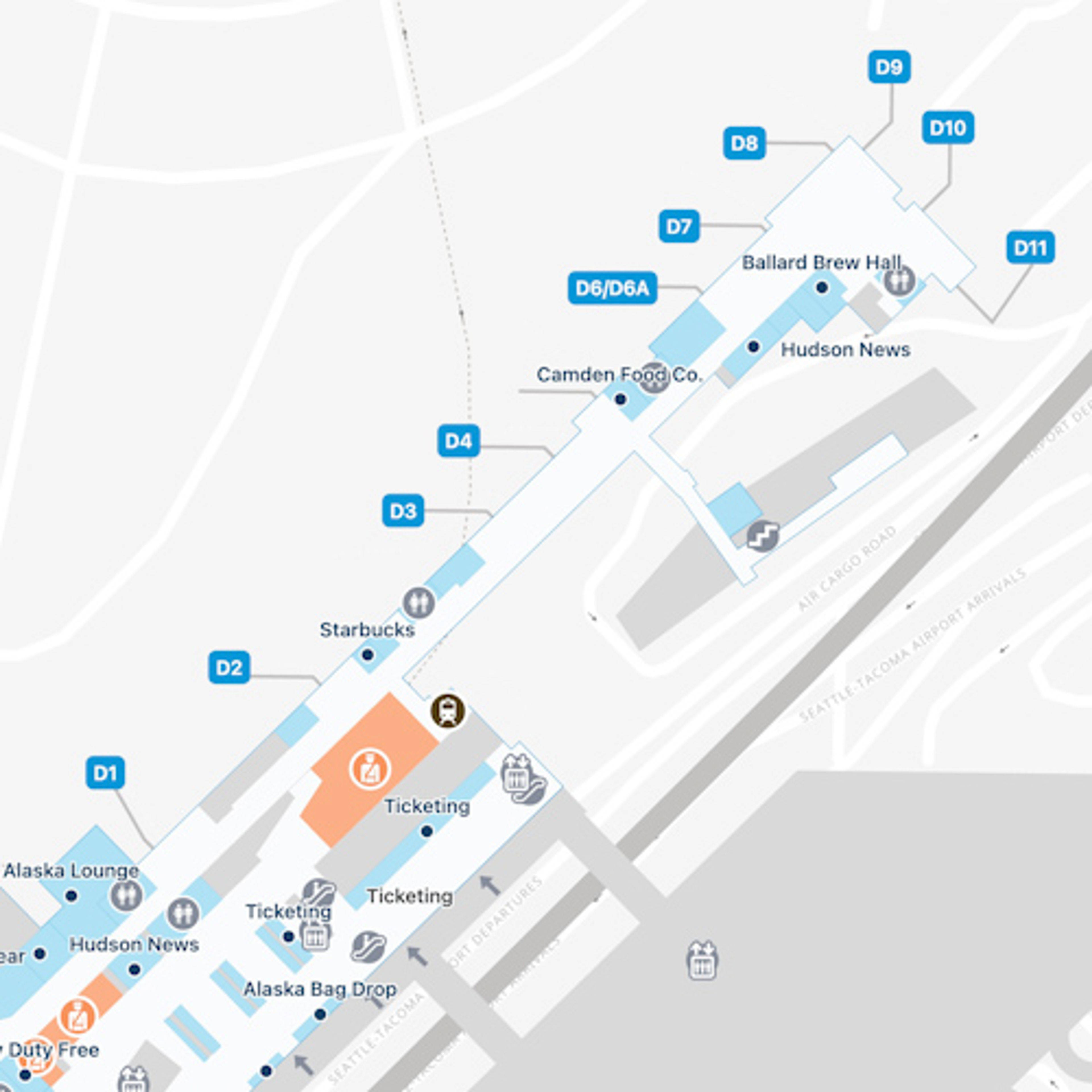 Seattle Airport Concourse D Map
