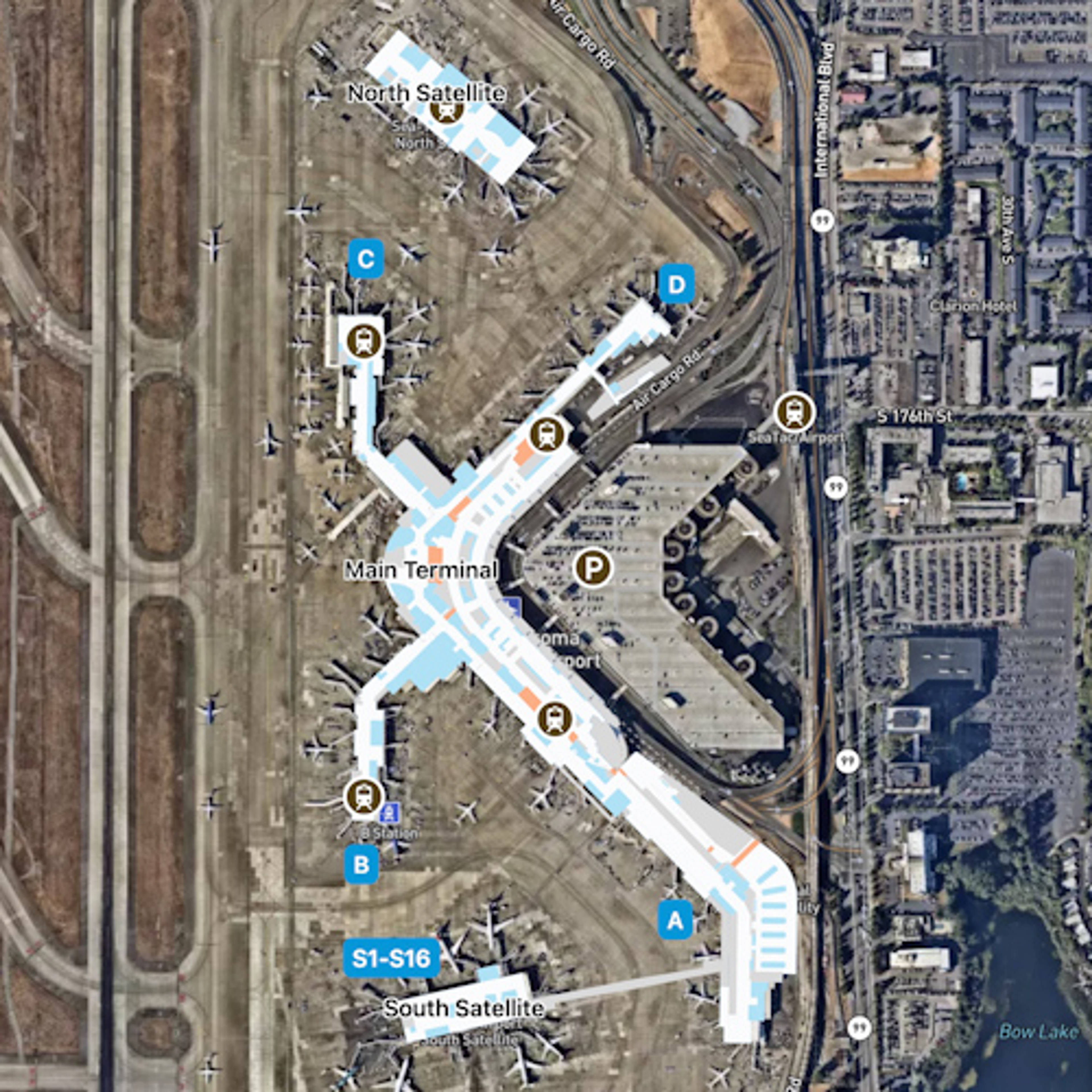 Seattle Airport Overview Map